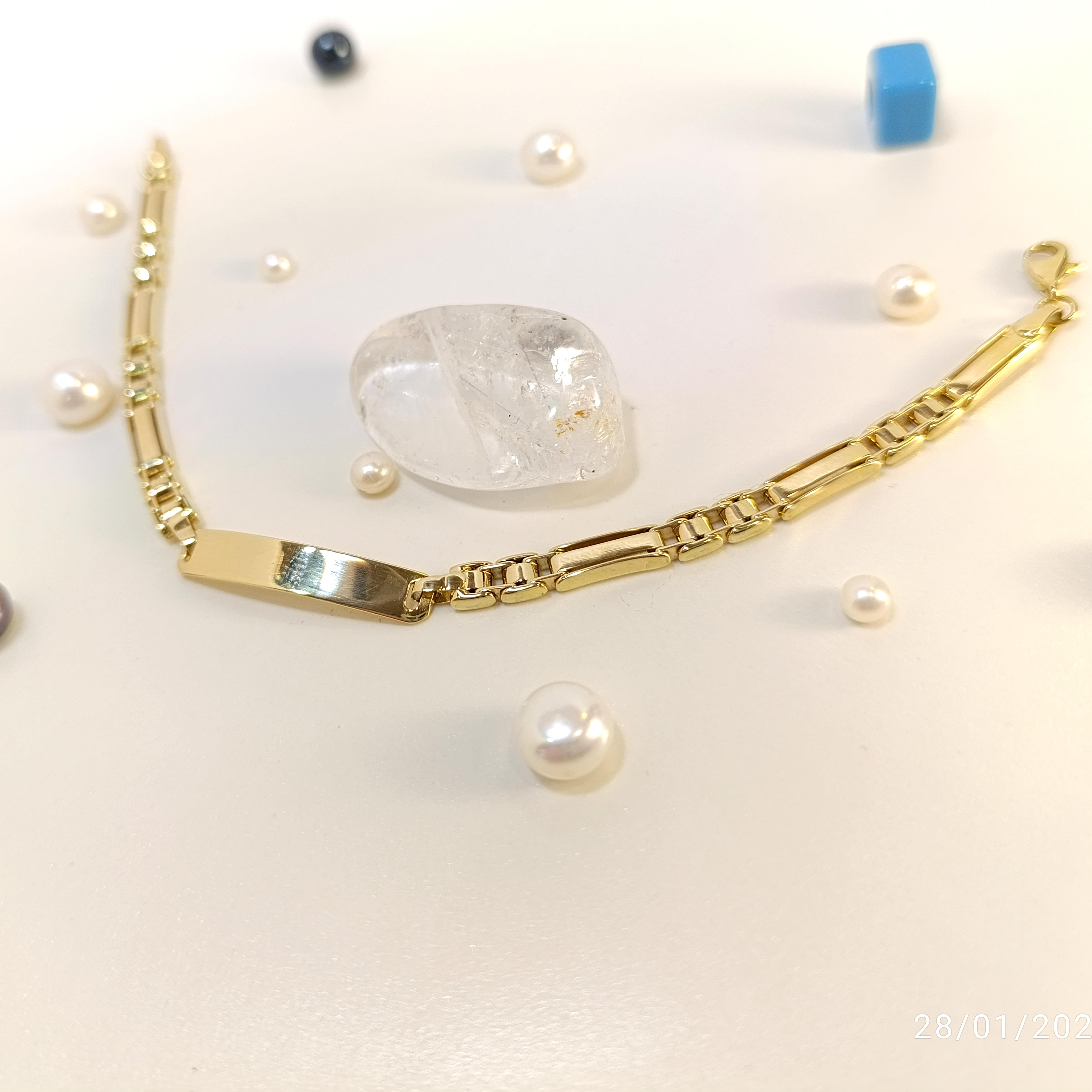 İsim Yazılan Levha Bileklik Künye 14 Ayar Altın HD VİDEOLU