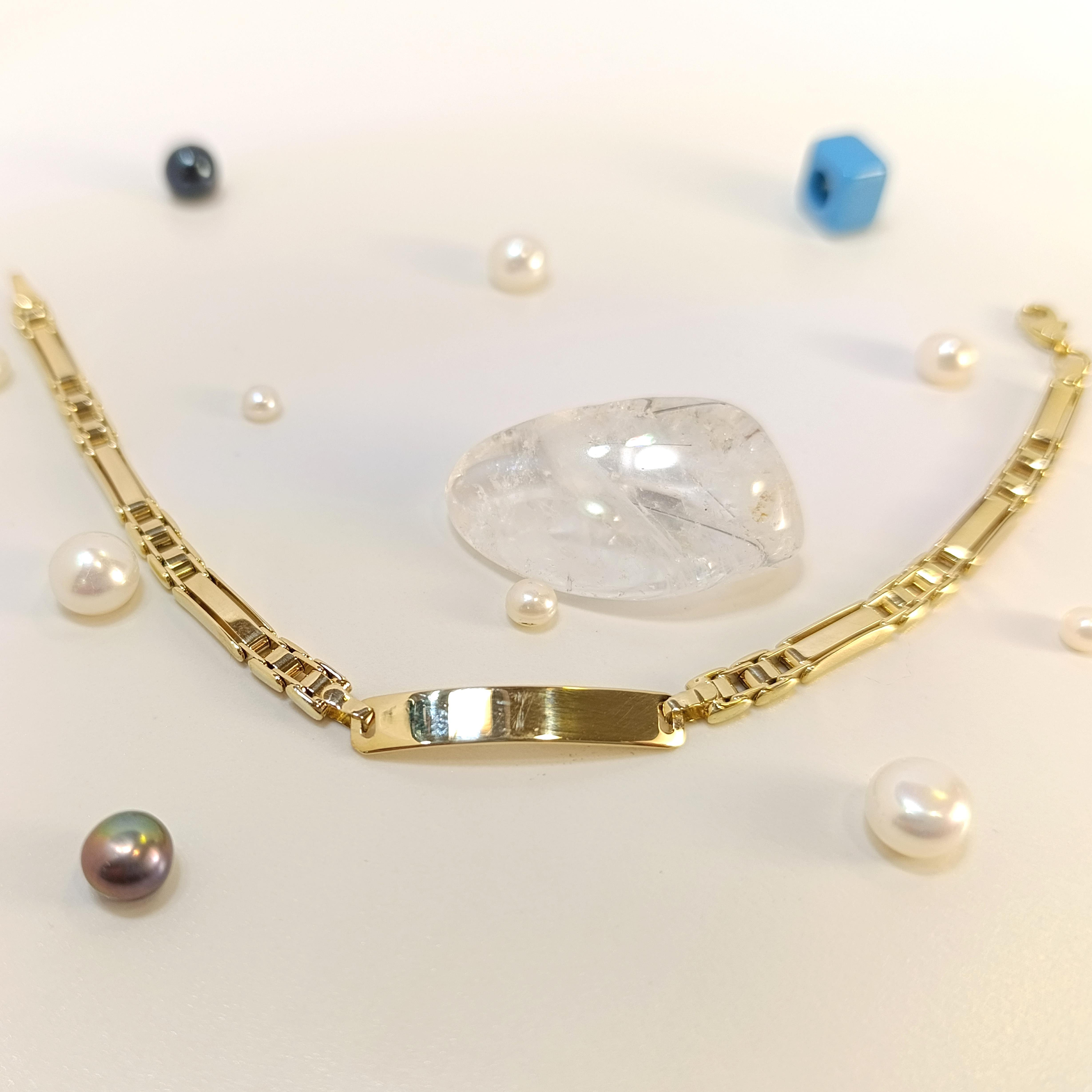 İsim Yazılan Levha Bileklik Künye 14 Ayar Altın HD VİDEOLU