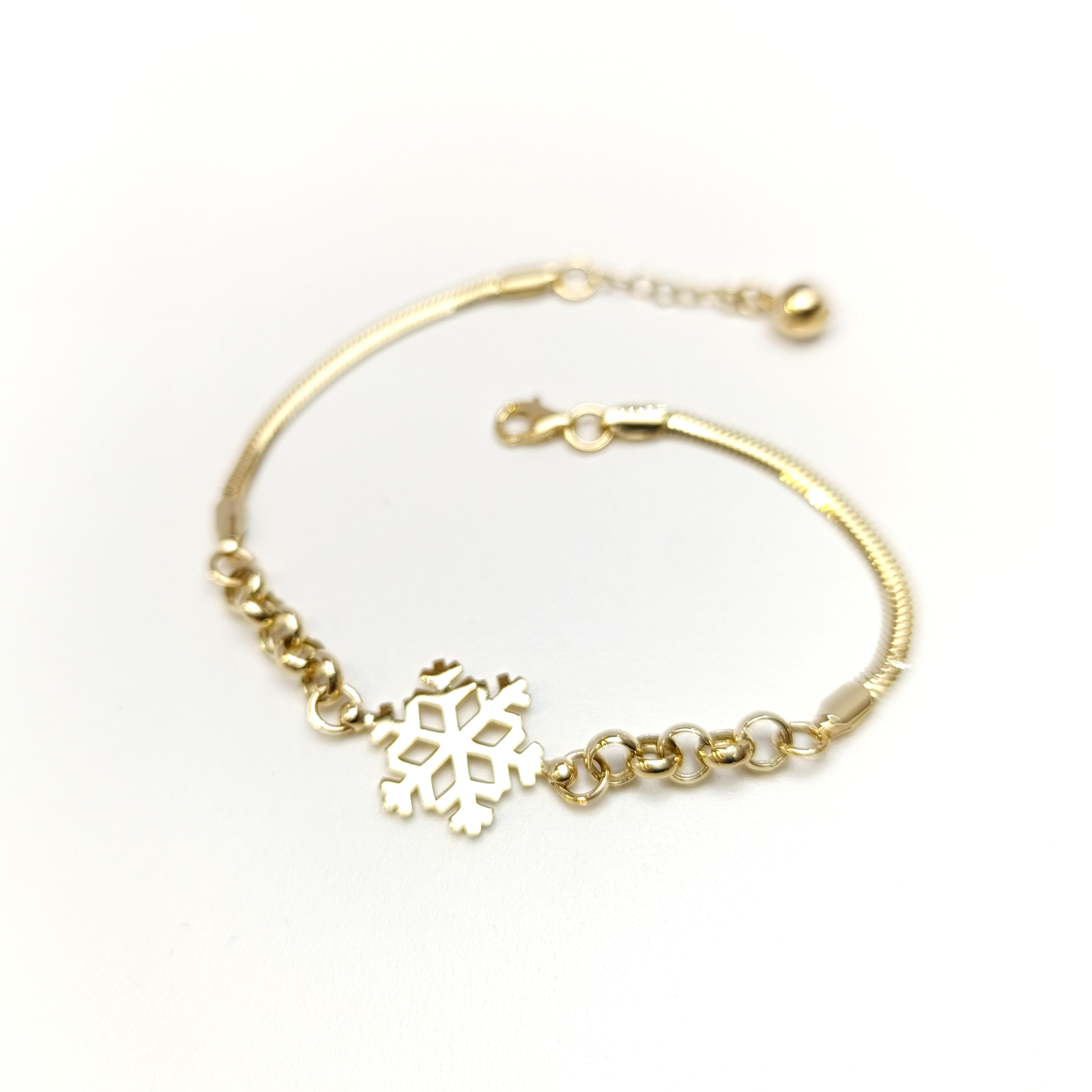 Kar Tanesi Bileklik Künye 14 Ayar Altın HD VİDEOLU