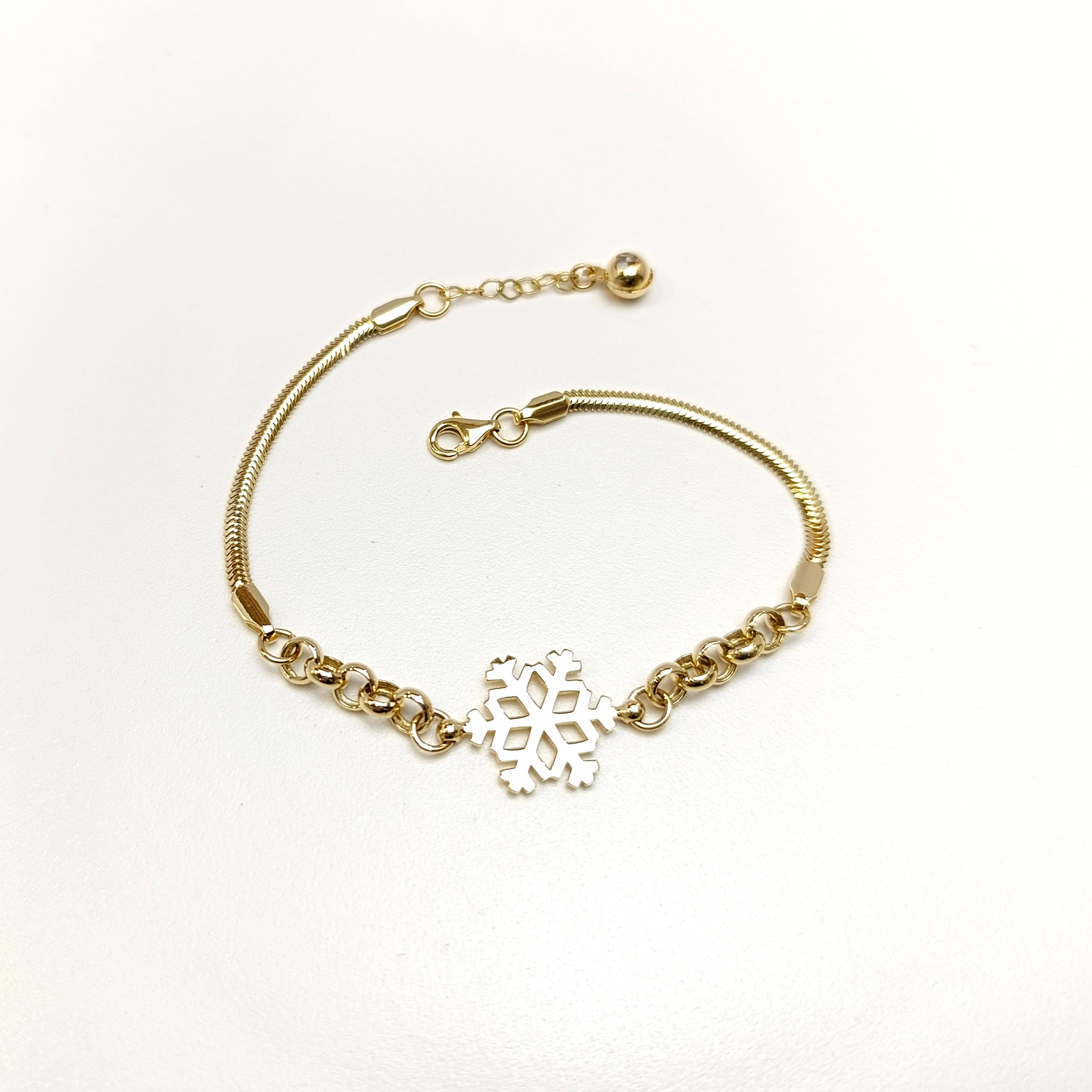 Kar Tanesi Bileklik Künye 14 Ayar Altın HD VİDEOLU