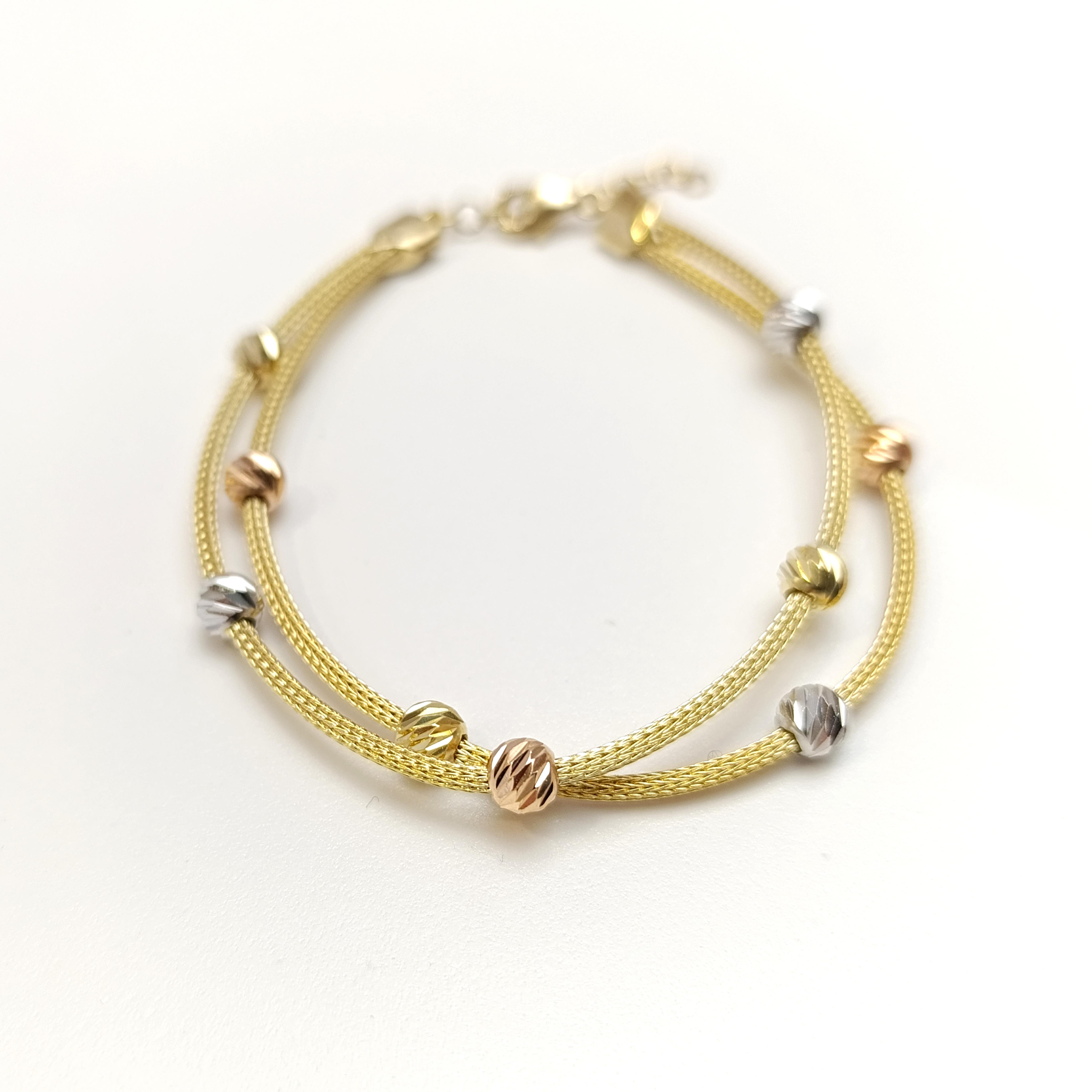 Kazze Örgü Zincirli Dorika Toplu Bileklik Künye 14 Ayar Altın HD VİDEOLU