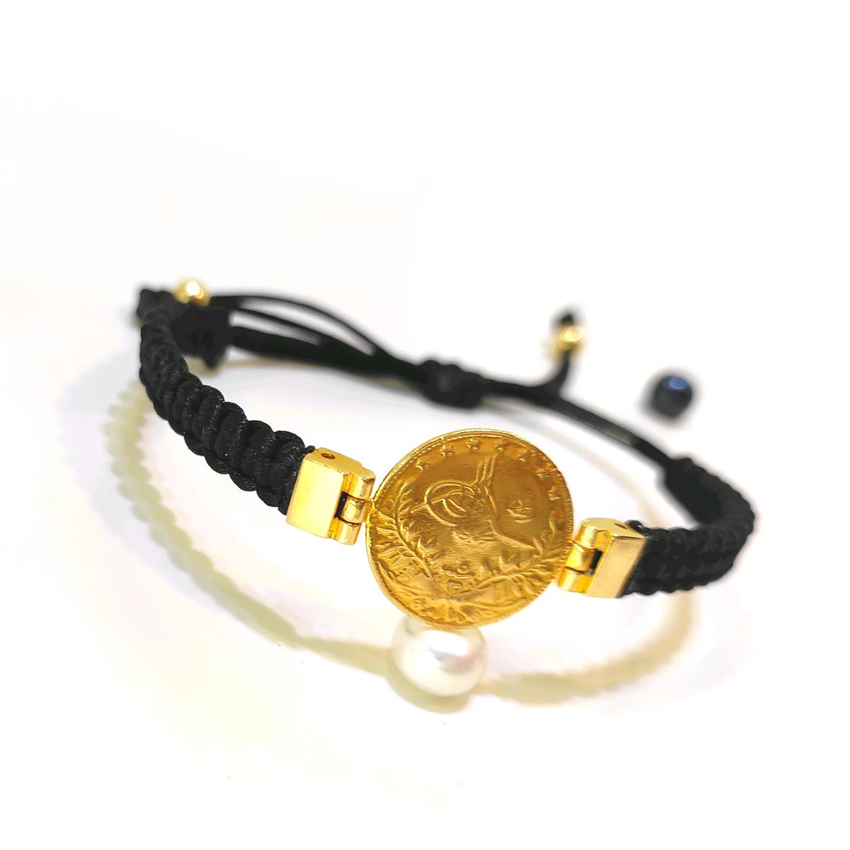 Makrome Tuğralı Bileklik Künye 14 Ayar Altın HD VİDEOLU