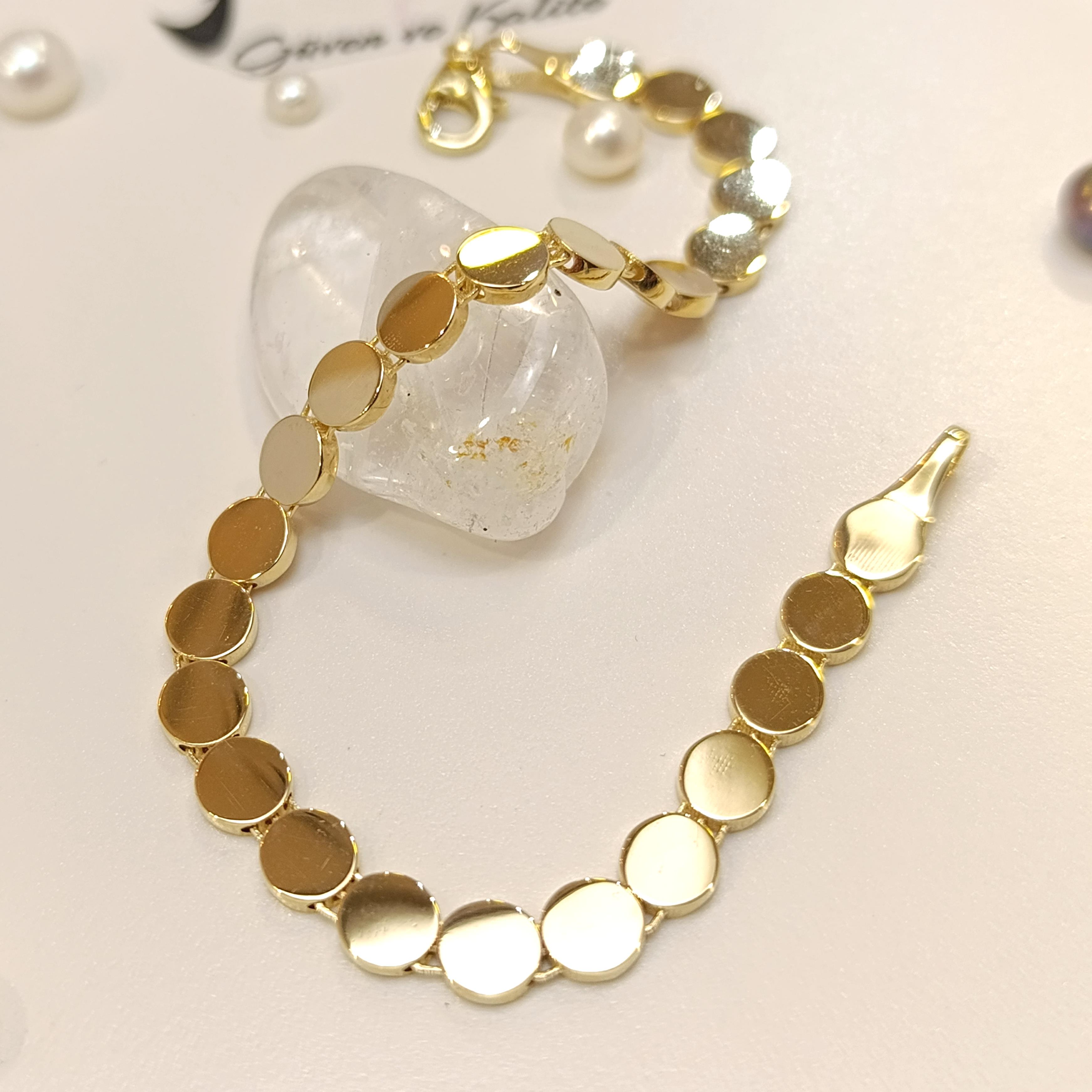 Pullu Bileklik Künye 14 Ayar Altın HD VİDEOLU