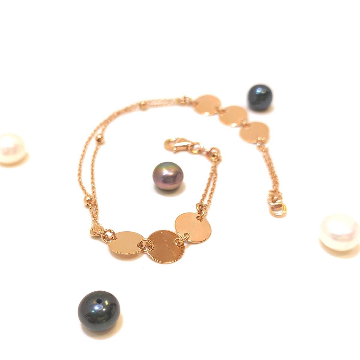 Pullu Çift Zincir Bileklik Künye 14 Ayar Altın HD VİDEOLU