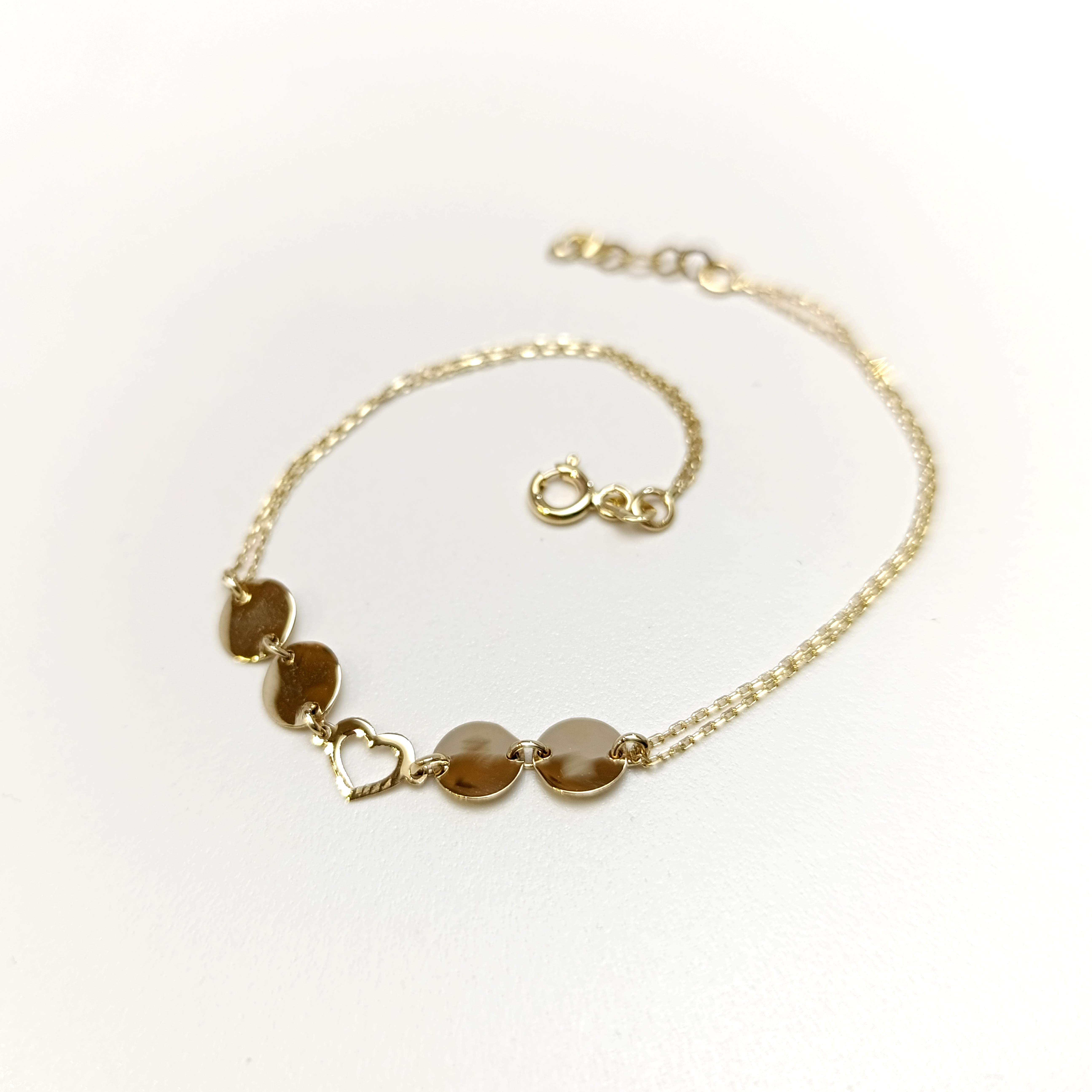 Pullu Kalpli Bileklik Künye 14 Ayar Altın HD VİDEOLU