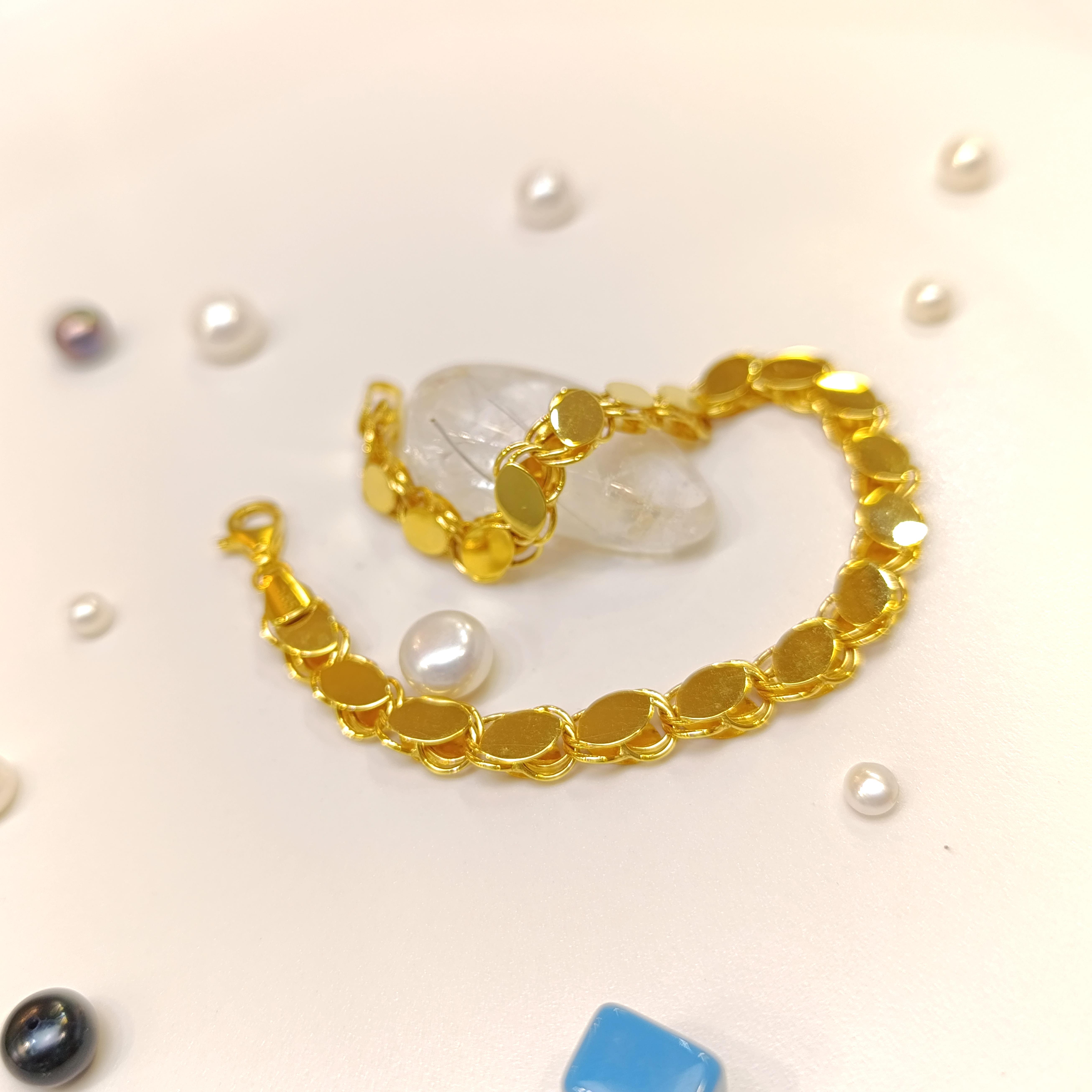 Pullu Zincir Bileklik Künye 14 Ayar Altın HD VİDEOLU