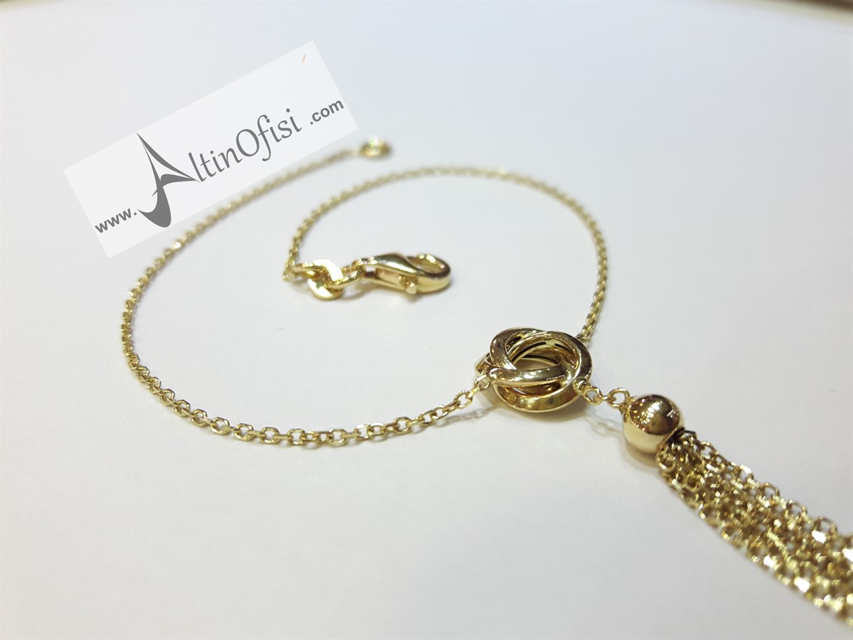 Püsküllü Künye 14 Ayar Altın