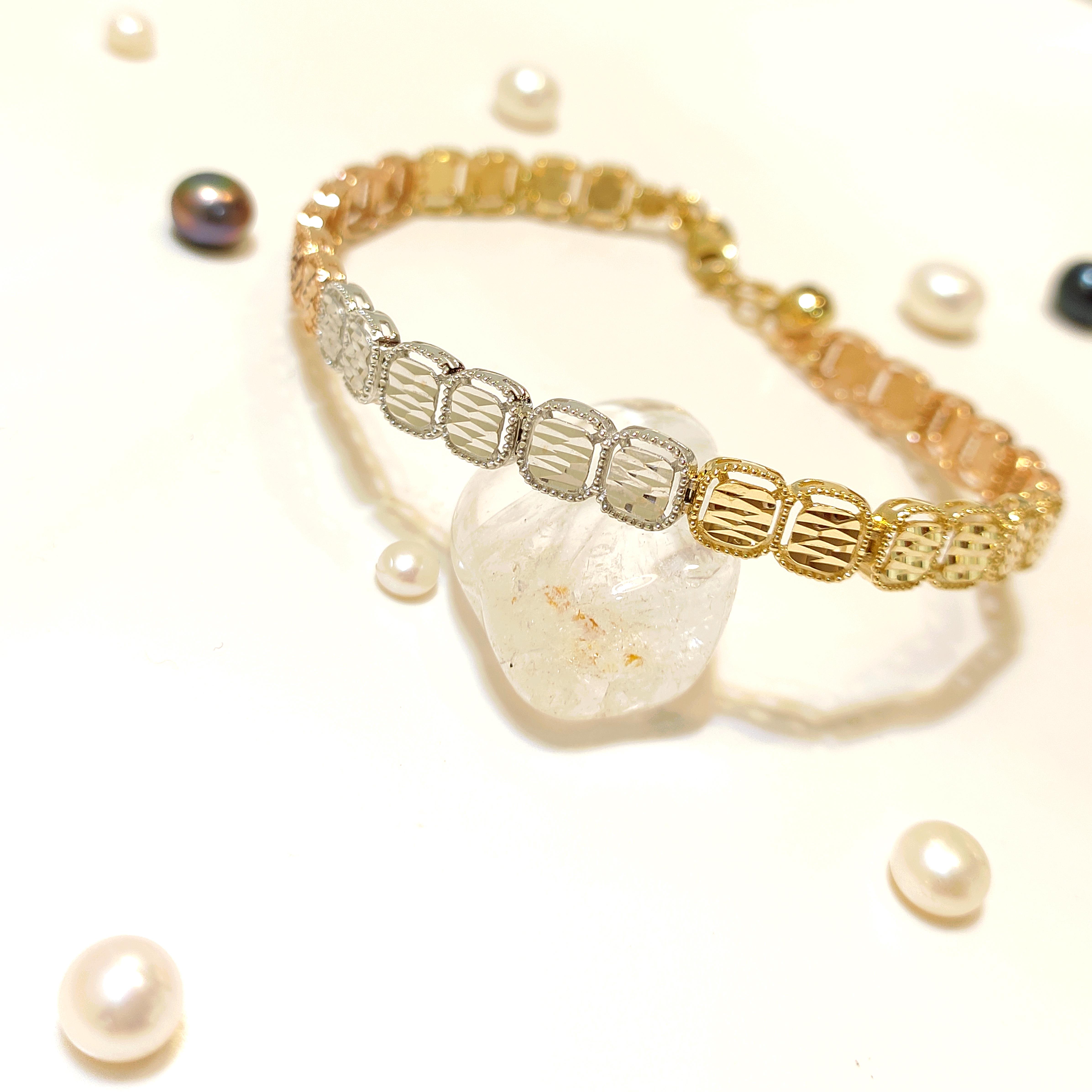 Üç Renkli Kalemli Zincir Bileklik Künye 14 Ayar Altın HD VİDEOLU