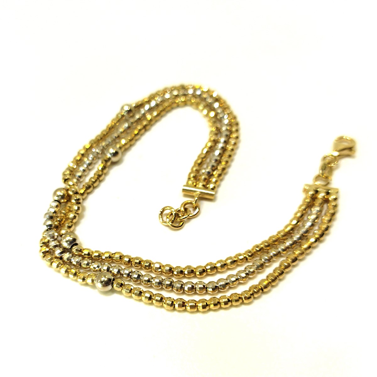 Üçlü Dorika Toplu Bileklik Künye 14 Ayar Altın