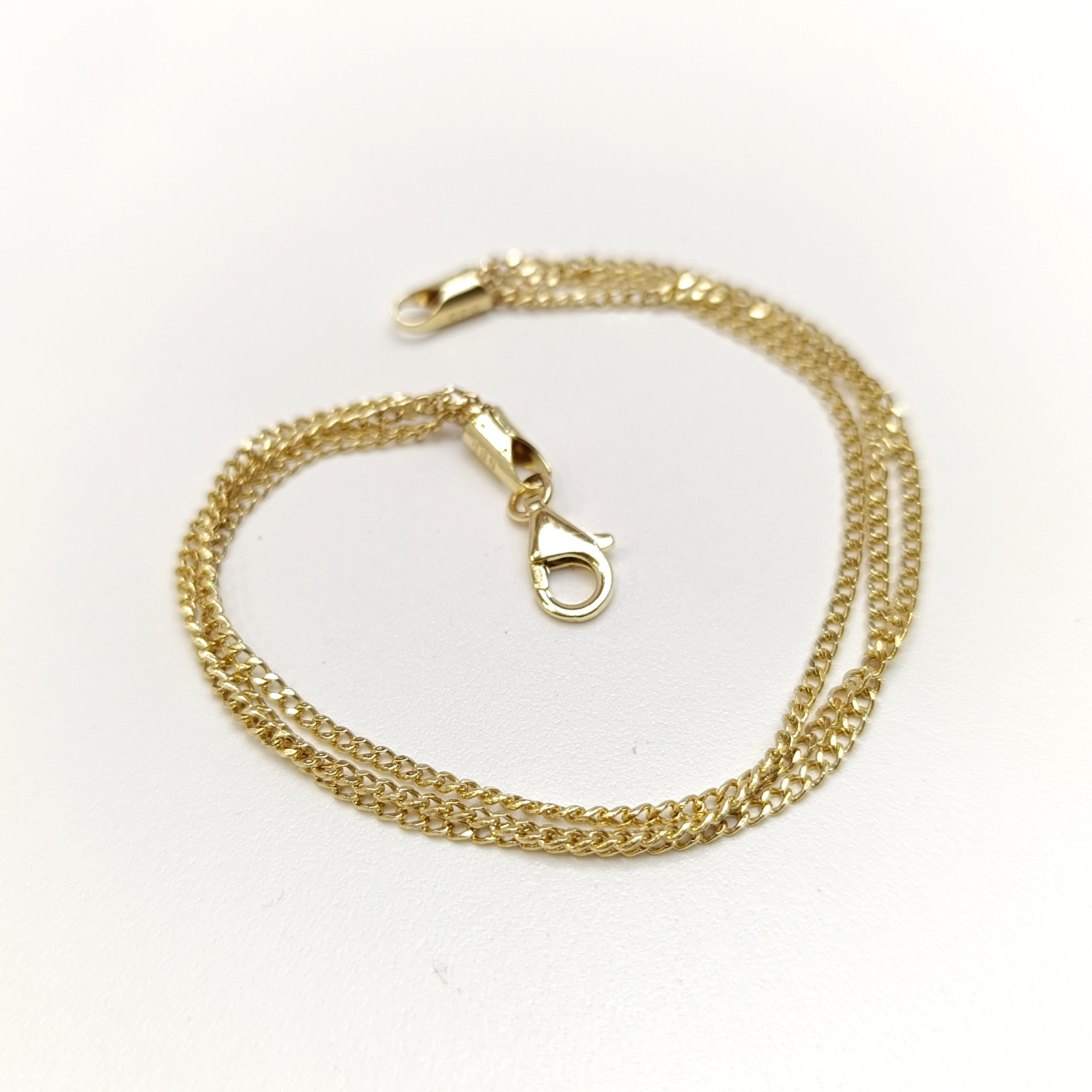 Üçlü Gurmet Zincir Bileklik Künye 14 Ayar Altın HD VİDEOLU