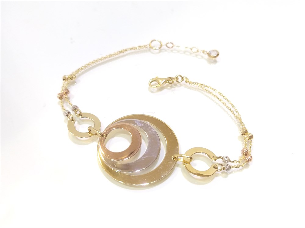 Üçlü Levha Künye Bileklik 14 Ayar Altın