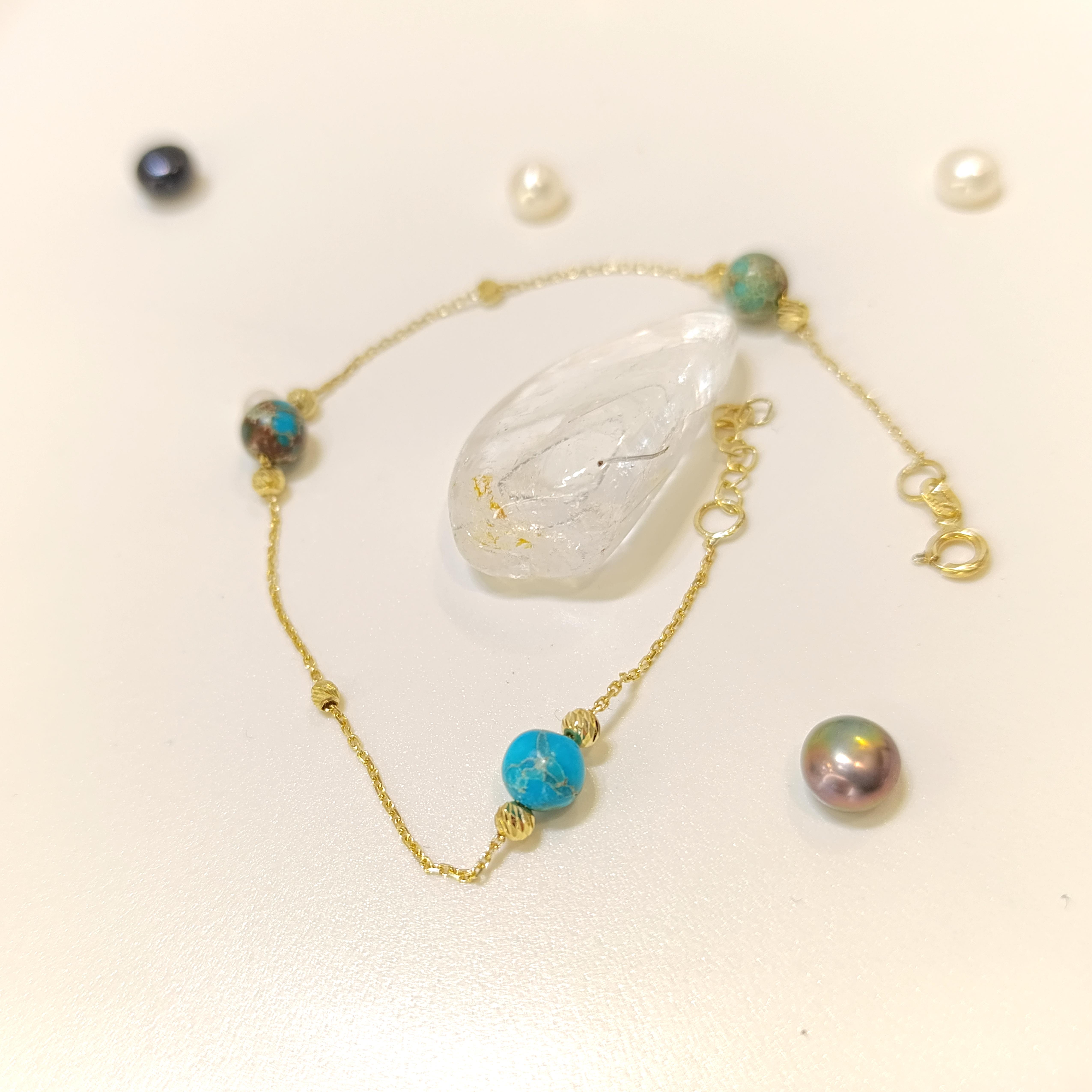 Varasit Taşlı Bileklik Künye 14 Ayar Altın HD VİDEOLU