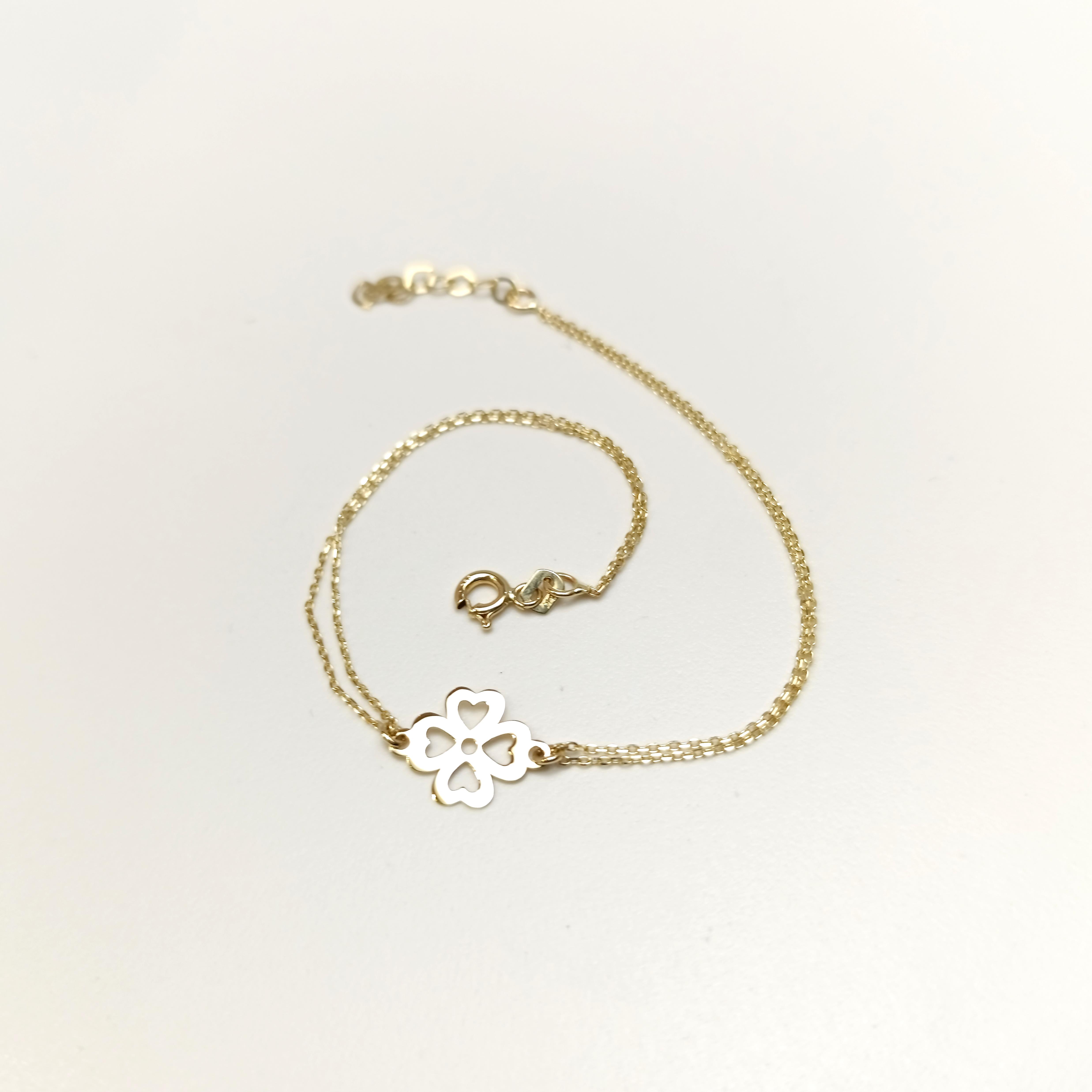 Yonca Bileklik Künye 14 Ayar Altın HD VİDEOLU