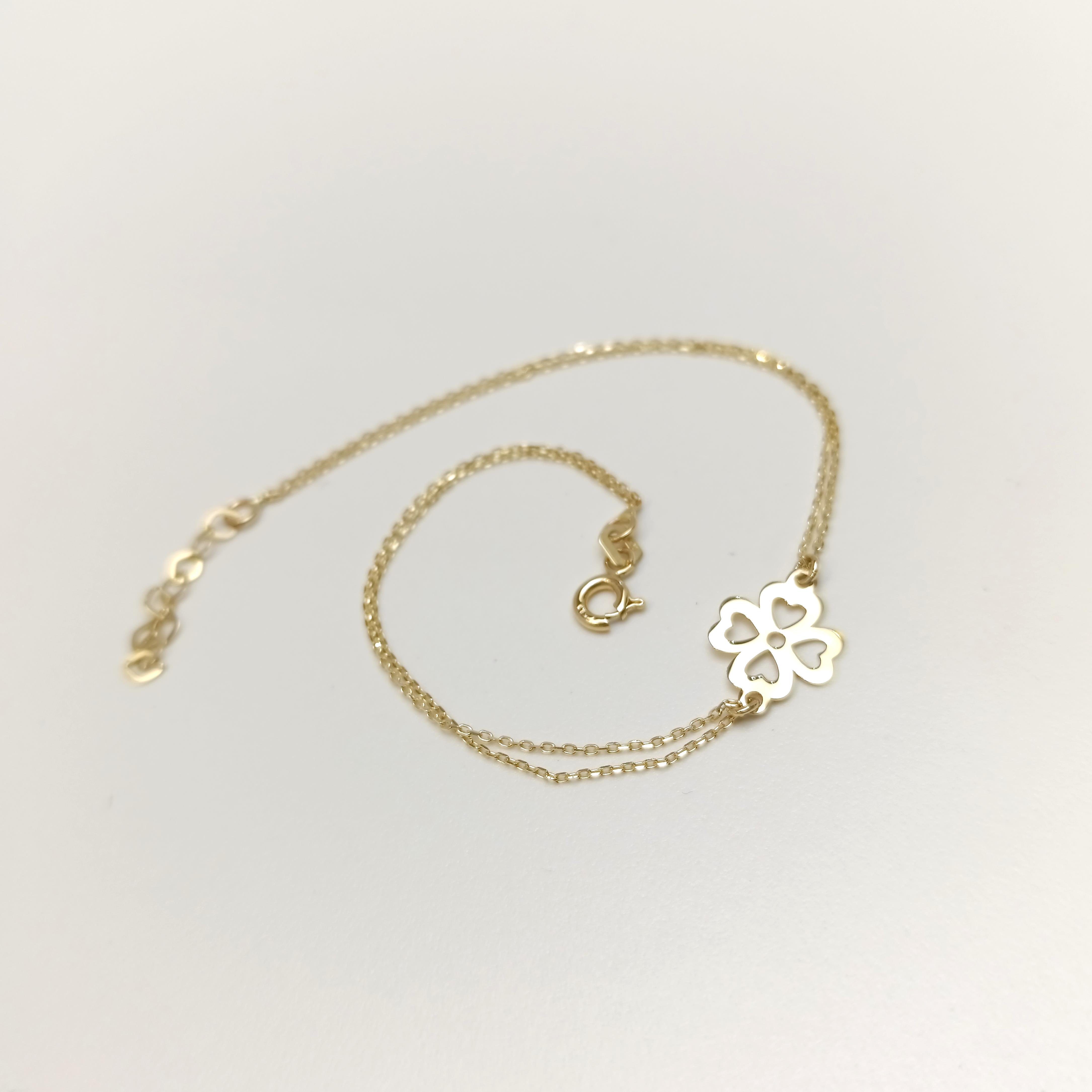 Yonca Bileklik Künye 14 Ayar Altın HD VİDEOLU