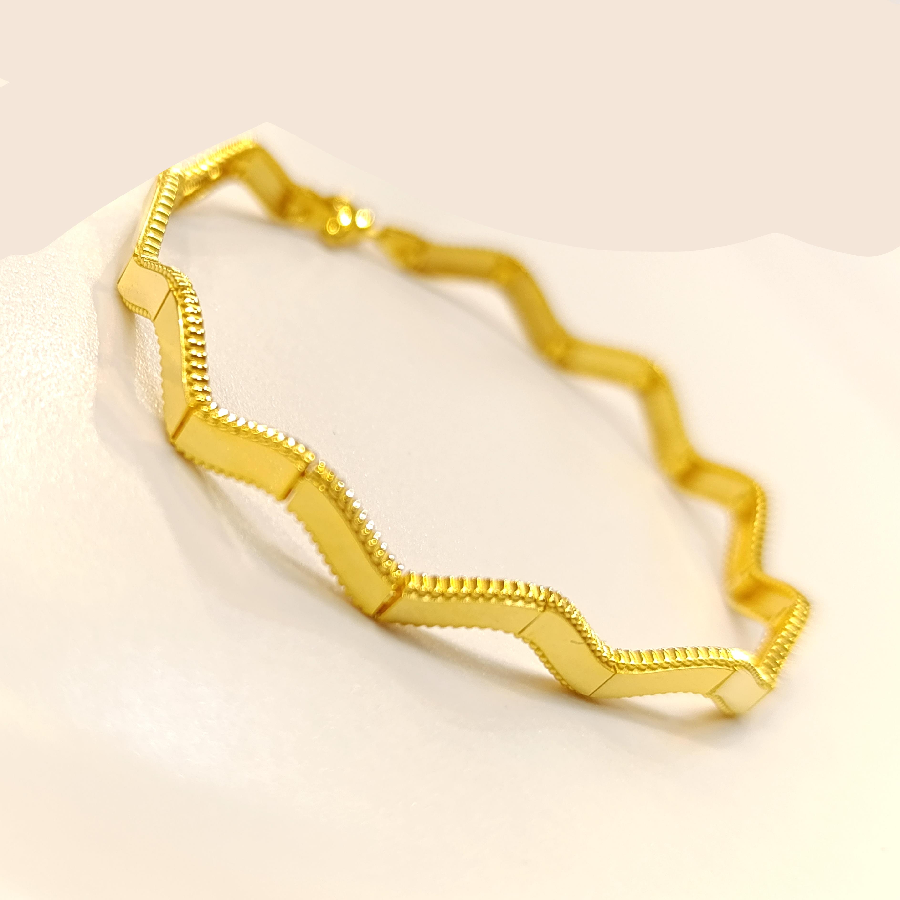 Zig Zag Ajda Bileklik Künye 14 Ayar Altın HD VİDEOLU