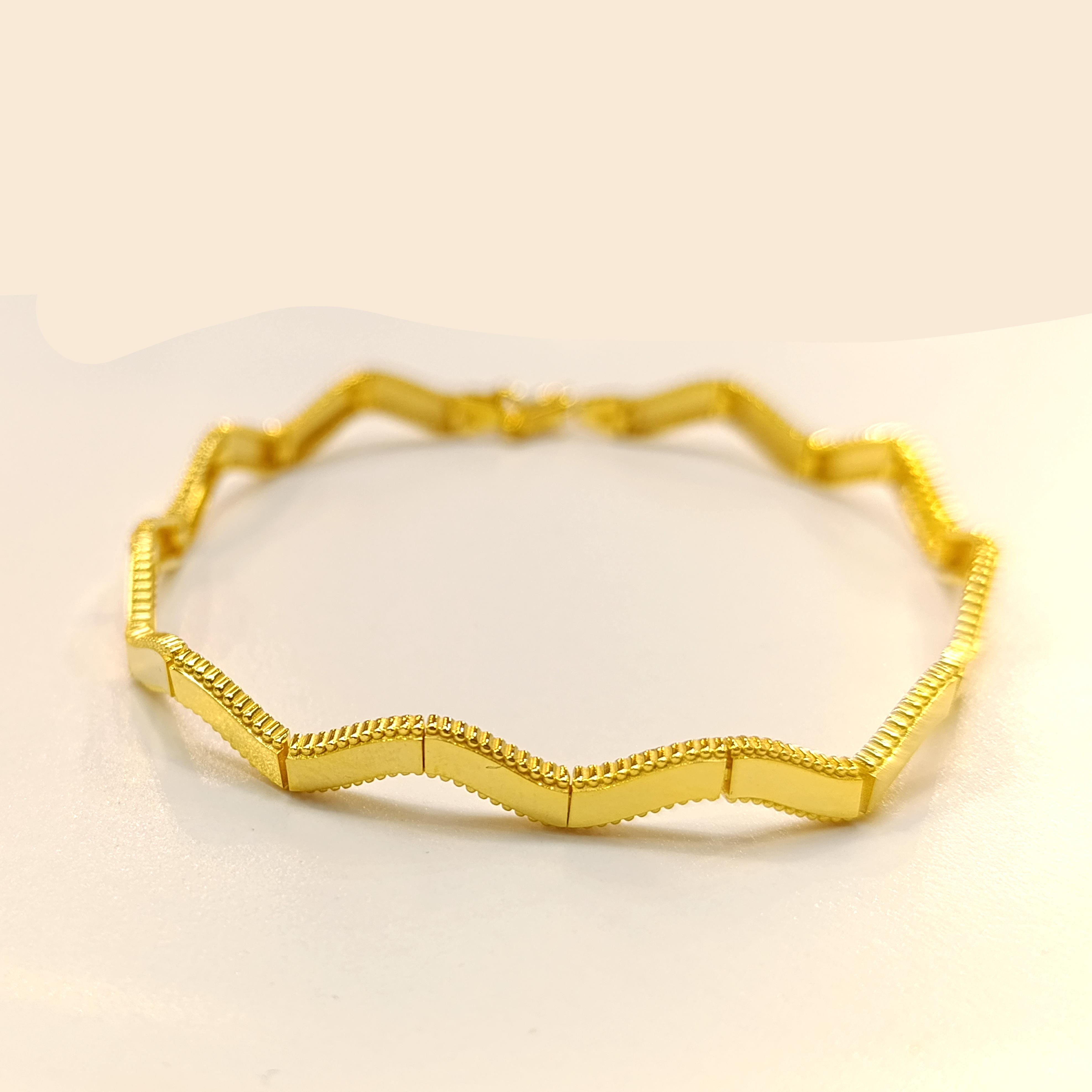 Zig Zag Ajda Bileklik Künye 14 Ayar Altın HD VİDEOLU