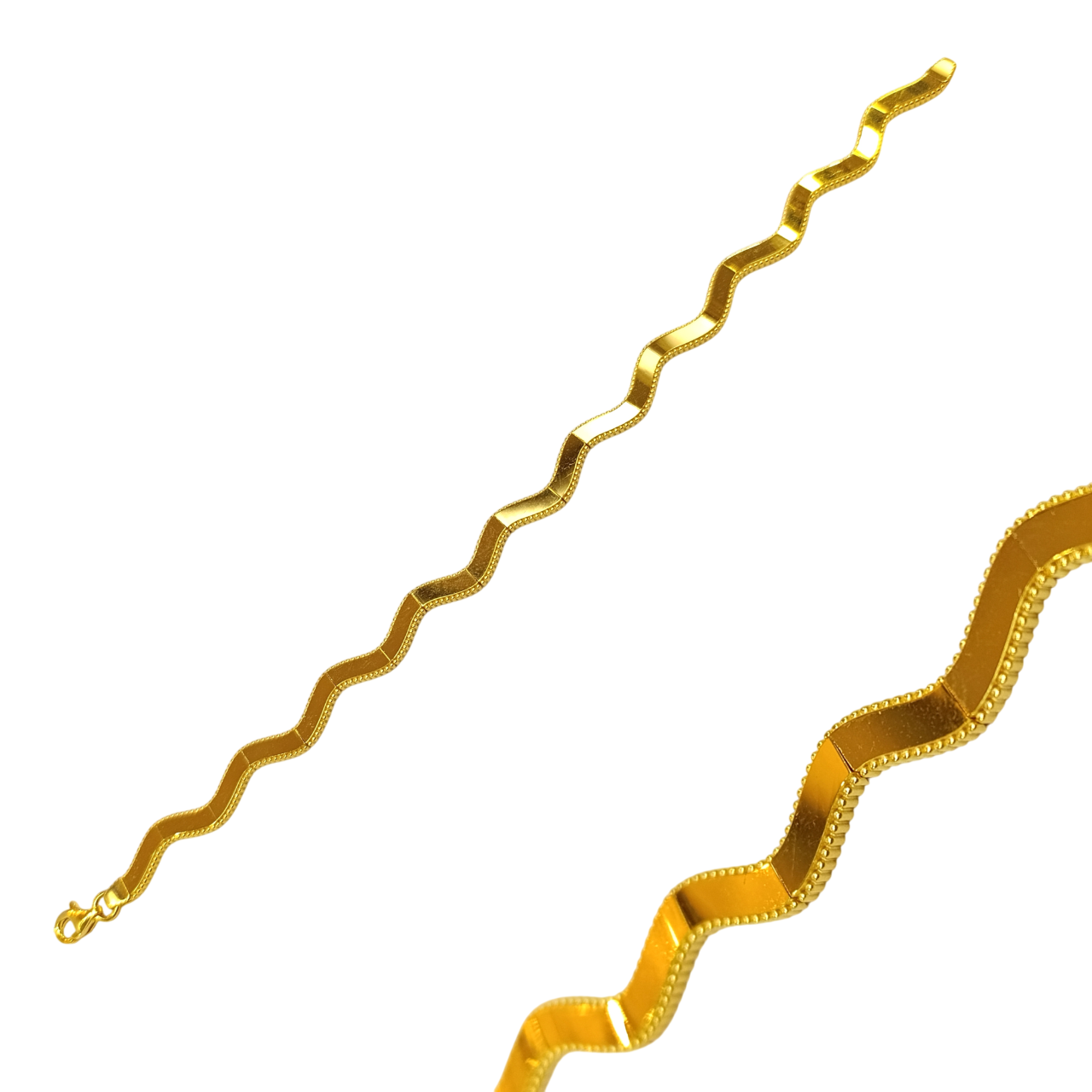 Zig Zag Ajda Bileklik Künye 14 Ayar Altın HD VİDEOLU