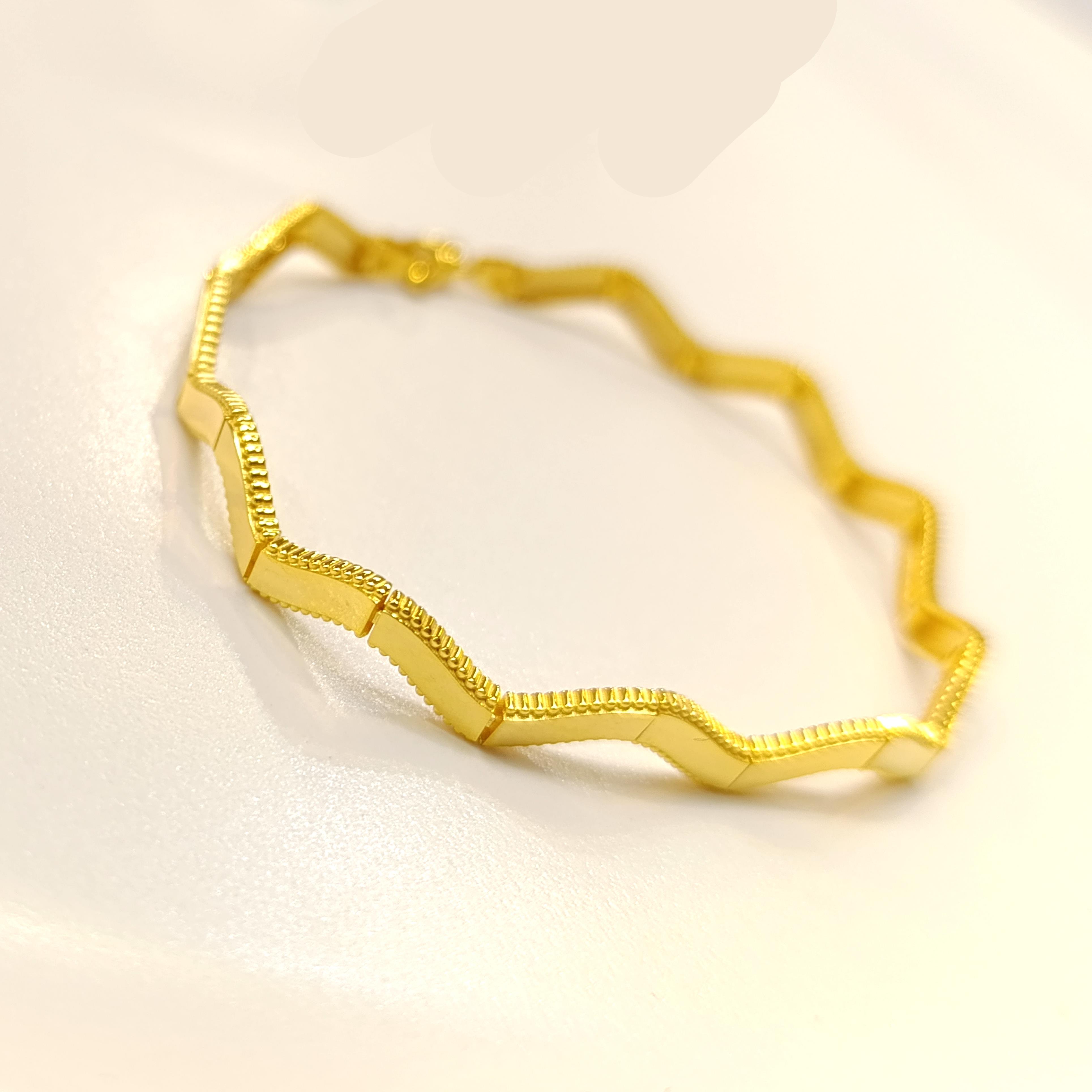 Zig Zag Ajda Bileklik Künye 14 Ayar Altın HD VİDEOLU