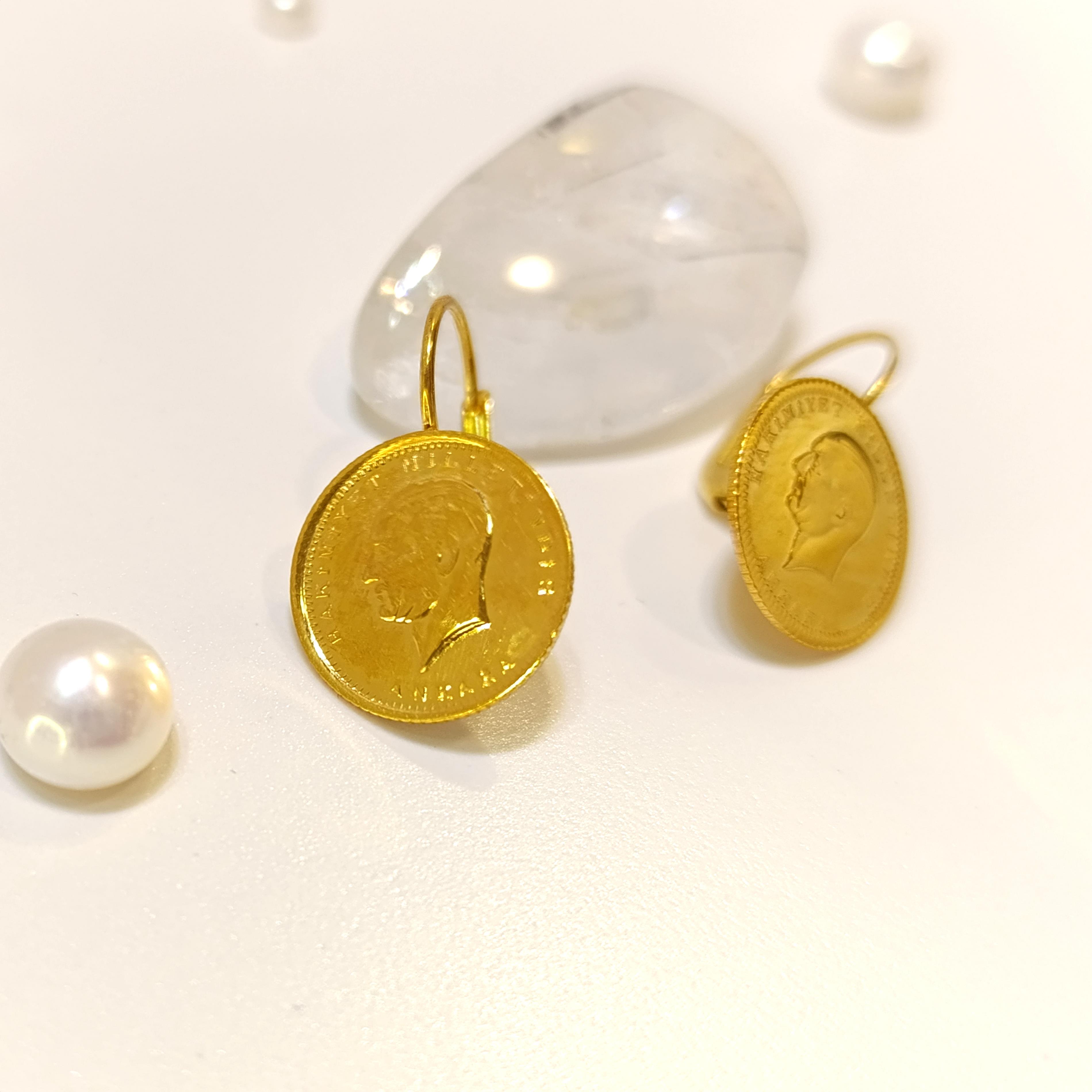 Atalira Çeyrek Altınlı Dorika Toplu Küpe Küpe HD VİDEOLU