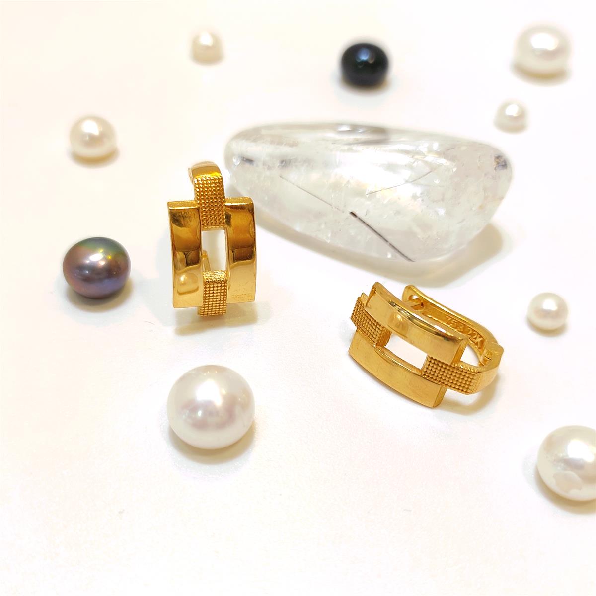 Kaburga Küpe 22 Ayar Altın 