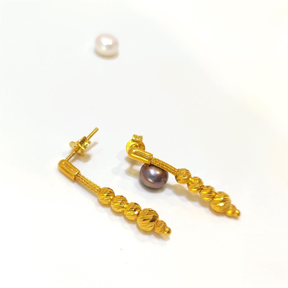 Kazze Zincirli Dorika Toplu Küpe 22 Ayar Altın HD VİDEOLU