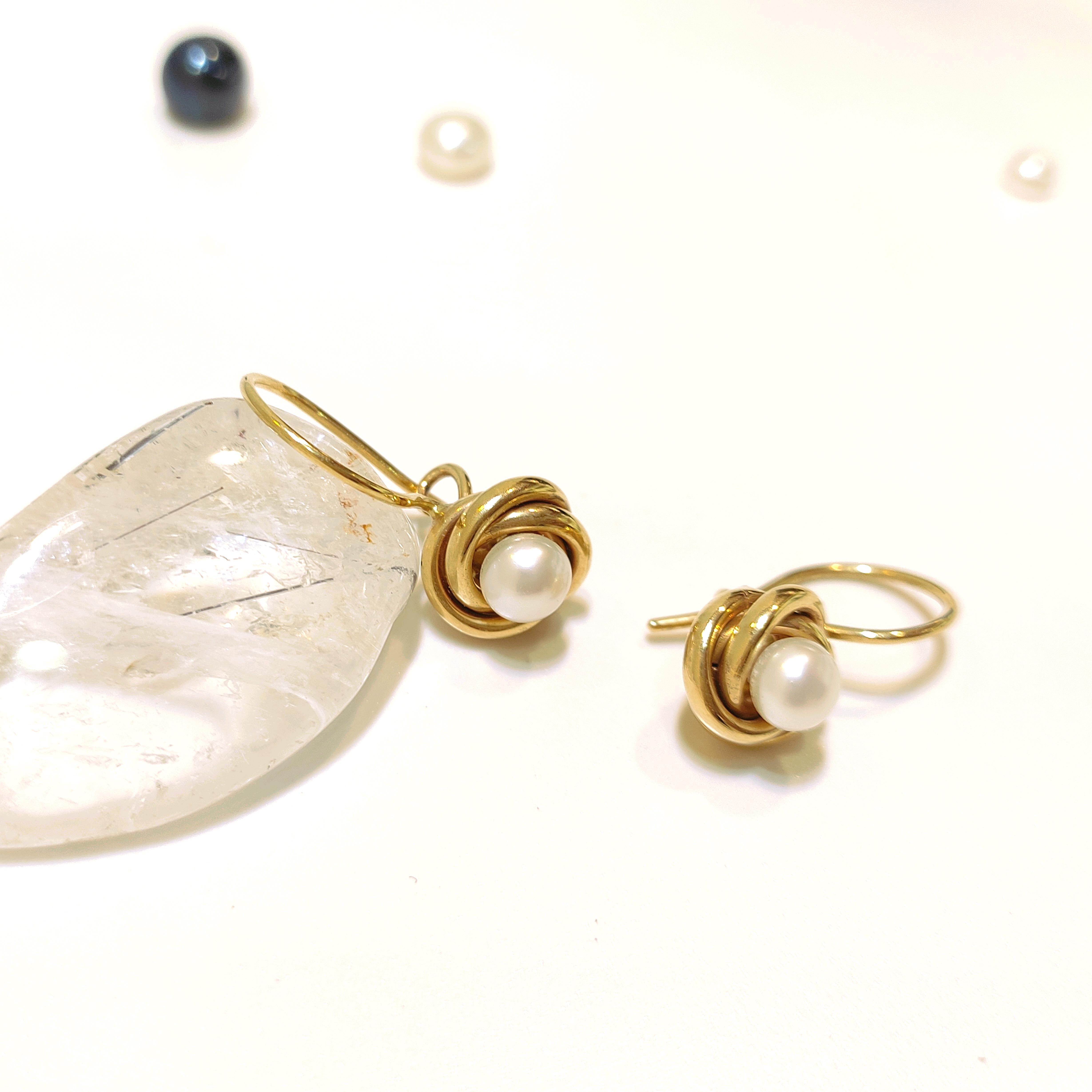 11mm Olimpiyat  İnci Küpe 14 Ayar Altın HD VİDEOLU