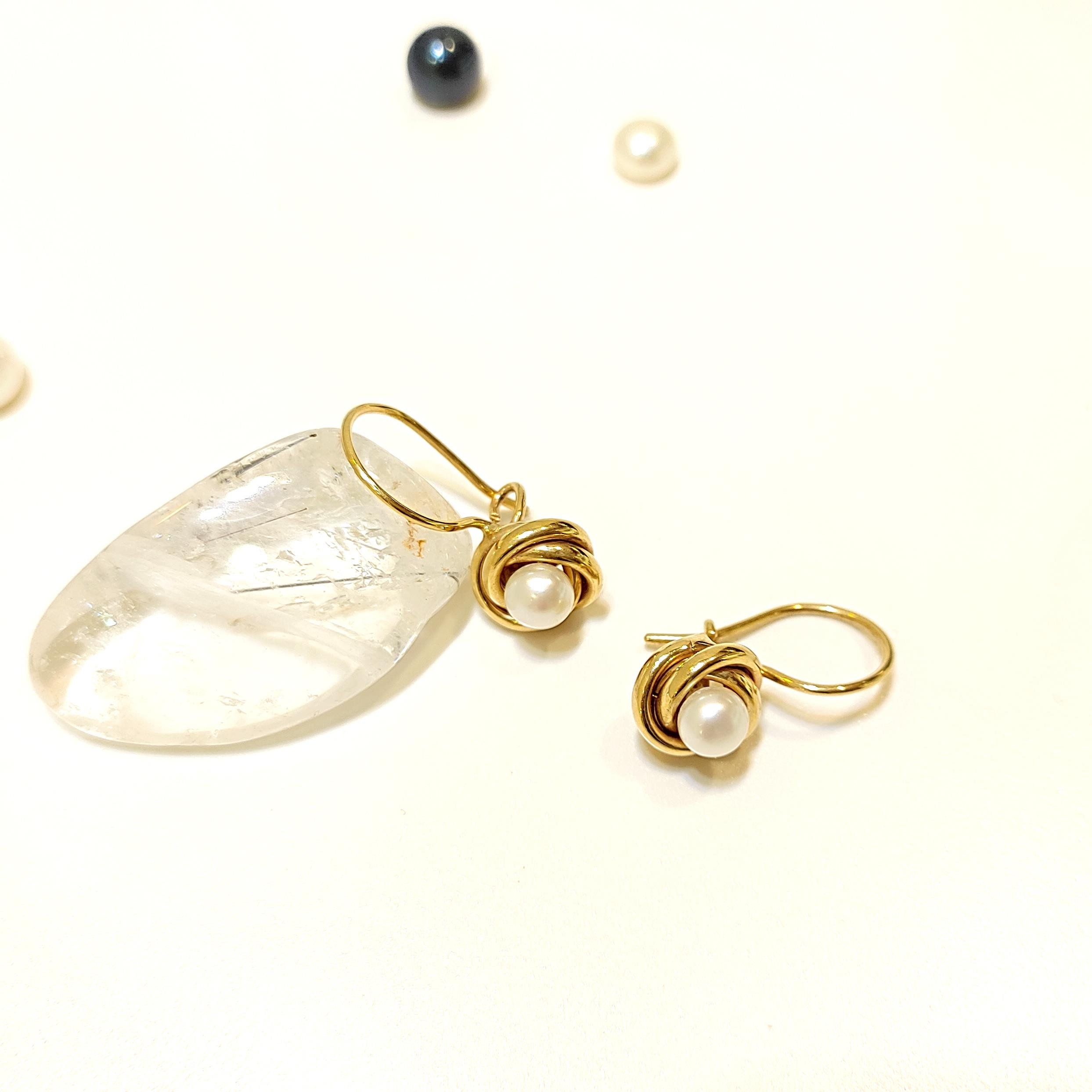 11mm Olimpiyat  İnci Küpe 14 Ayar Altın HD VİDEOLU