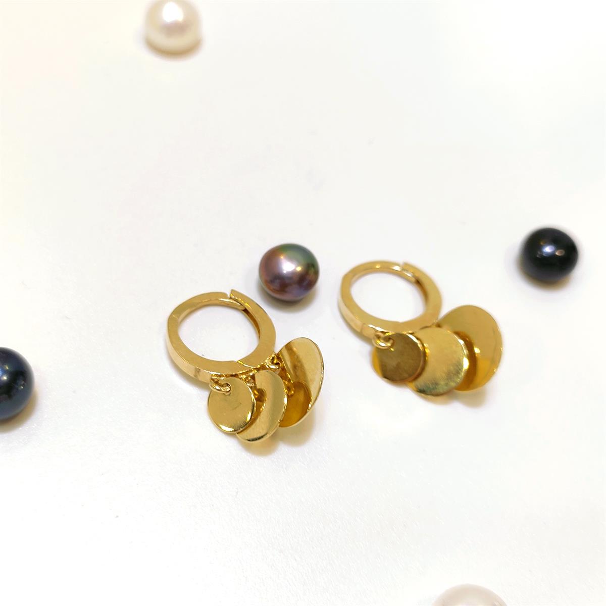 12.3mm Pullu Shakira Halka Küpe 14 Ayar Altın HD VİDEOLU