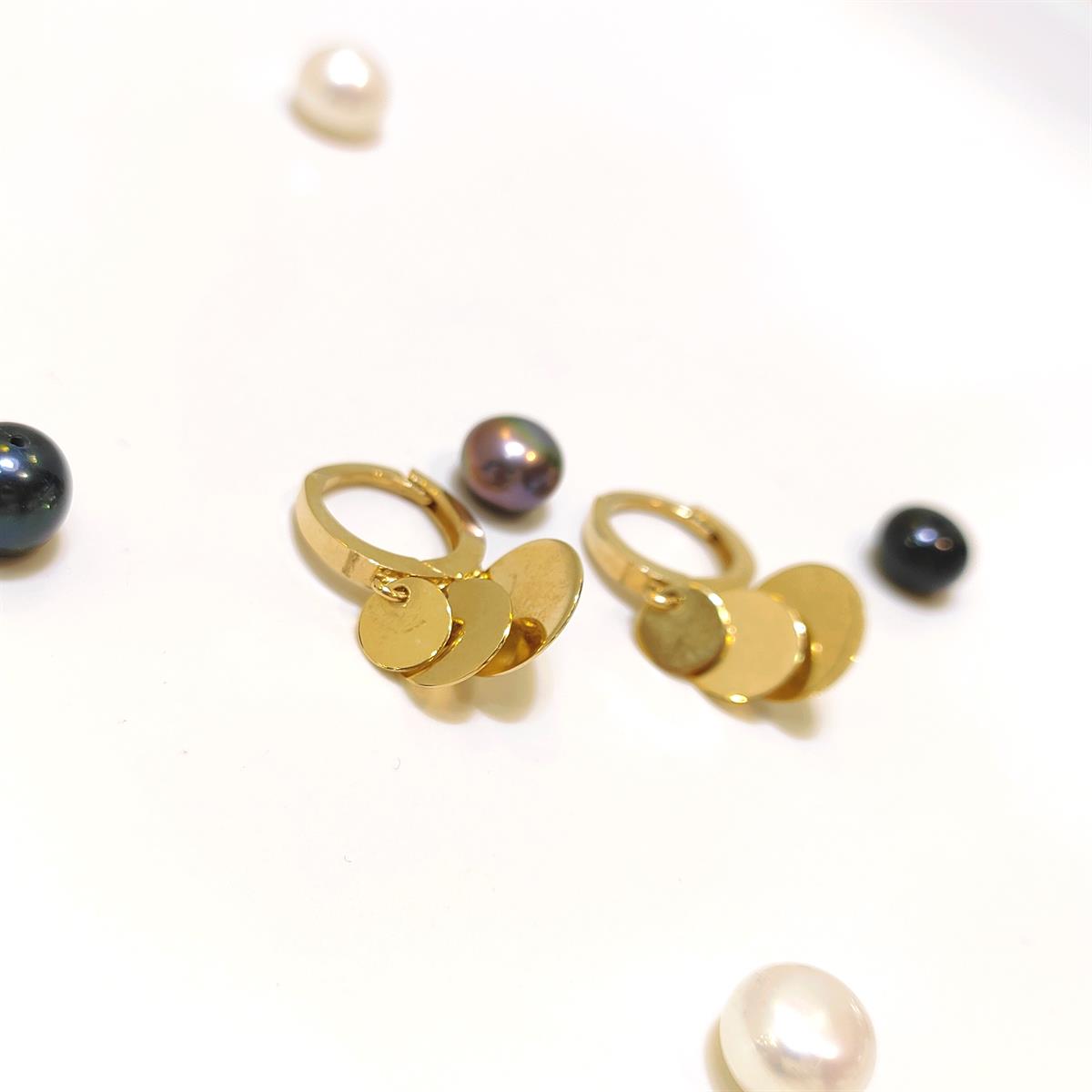 12.3mm Pullu Shakira Halka Küpe 14 Ayar Altın HD VİDEOLU