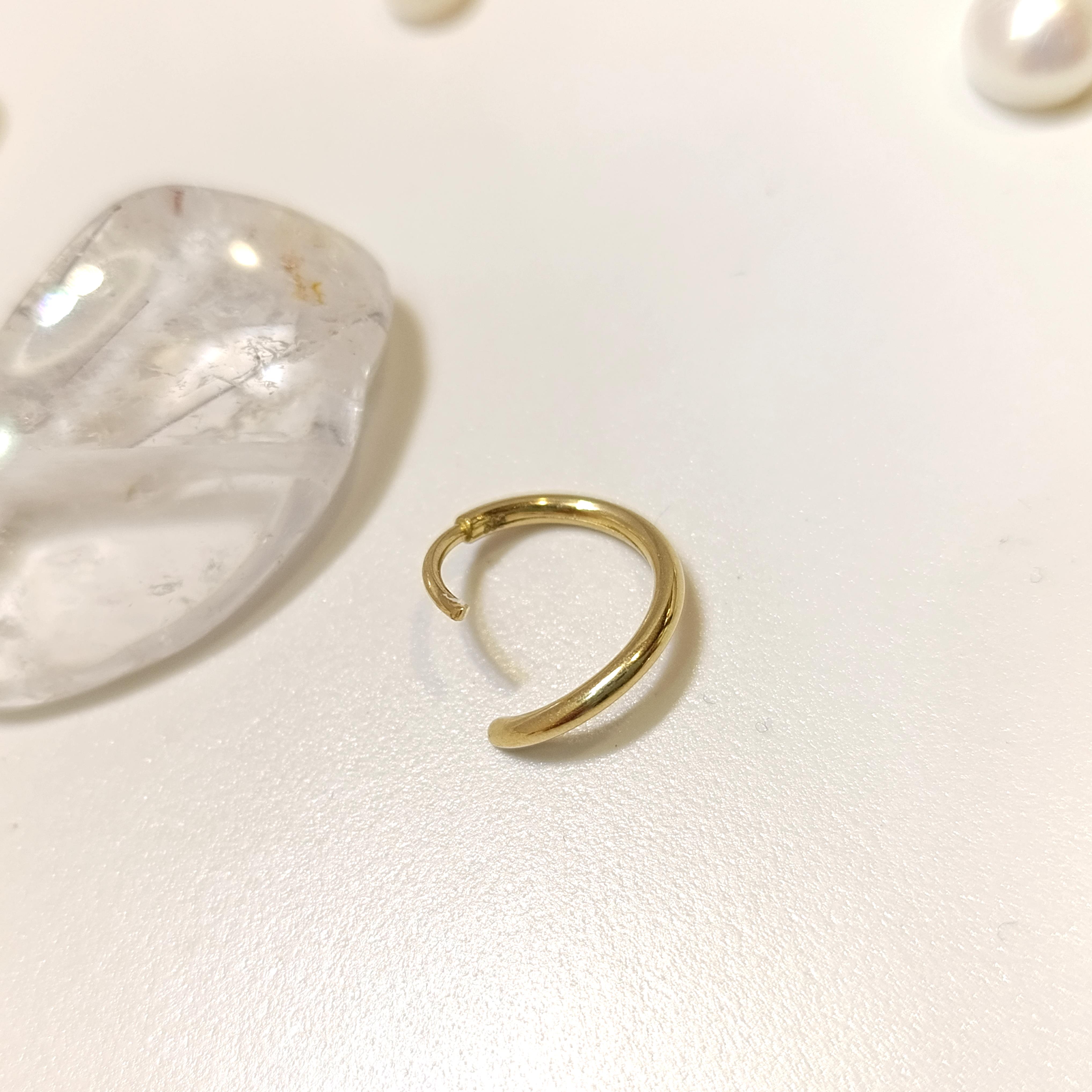 13mm TEKLİ Klasik Bombeli Halka Küpe 14 Ayar Altın HD VİDEOLU