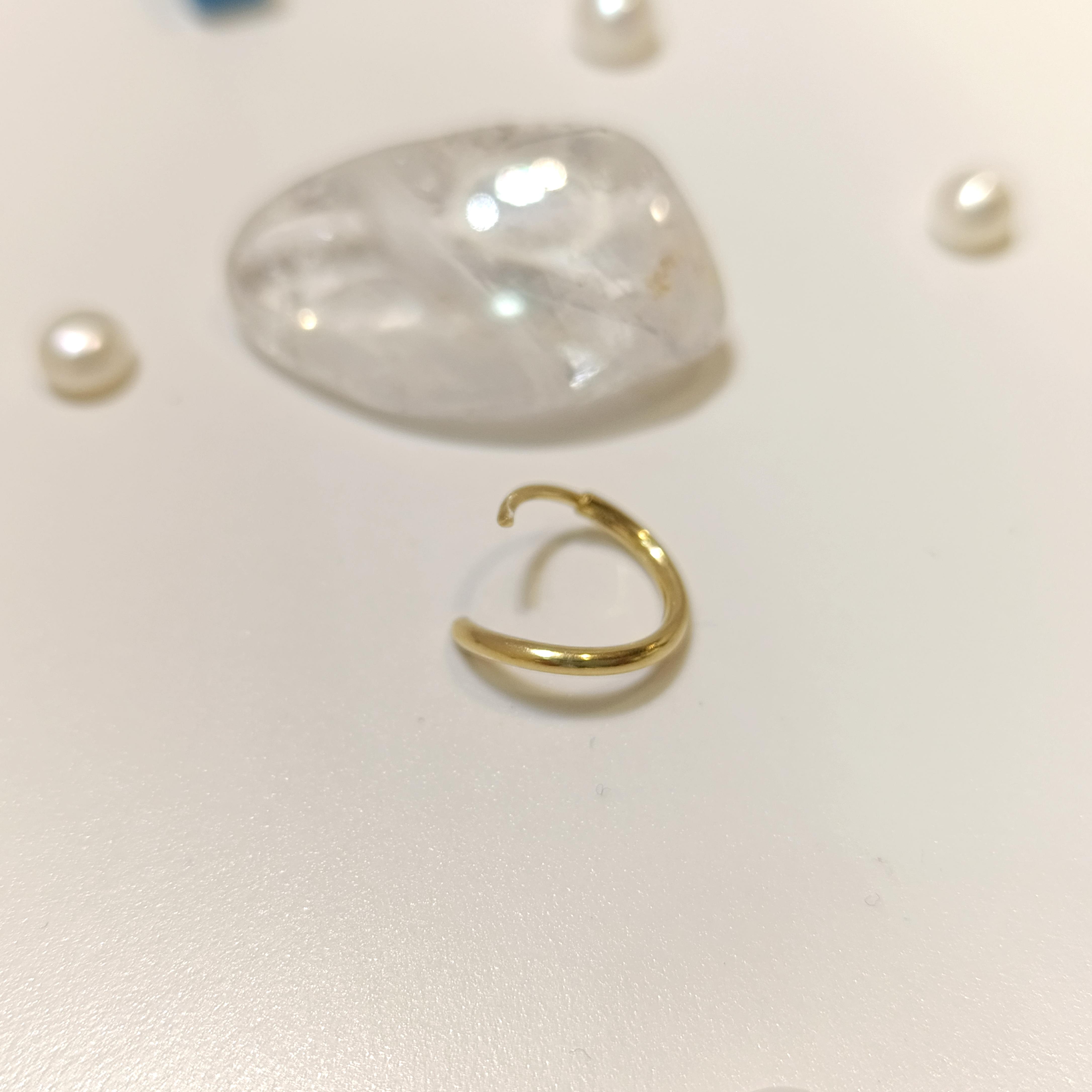 13mm TEKLİ Klasik Bombeli Halka Küpe 14 Ayar Altın HD VİDEOLU