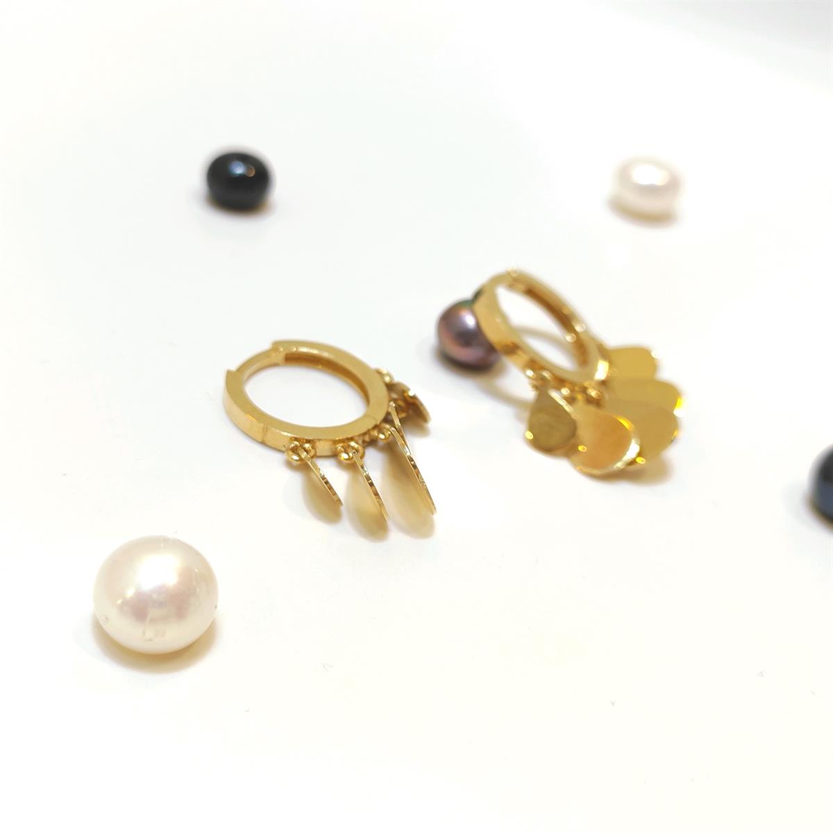 14mm Damla Pullu Shakira Halka Küpe 14 Ayar Altın HD VİDEOLU