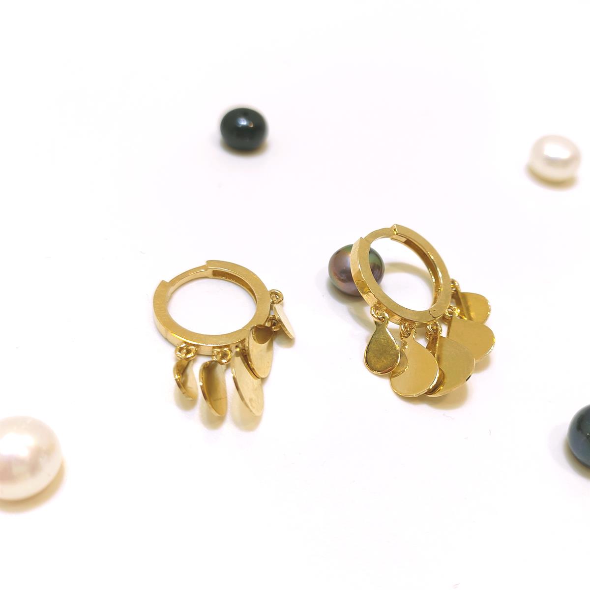 14mm Damla Pullu Shakira Halka Küpe 14 Ayar Altın HD VİDEOLU