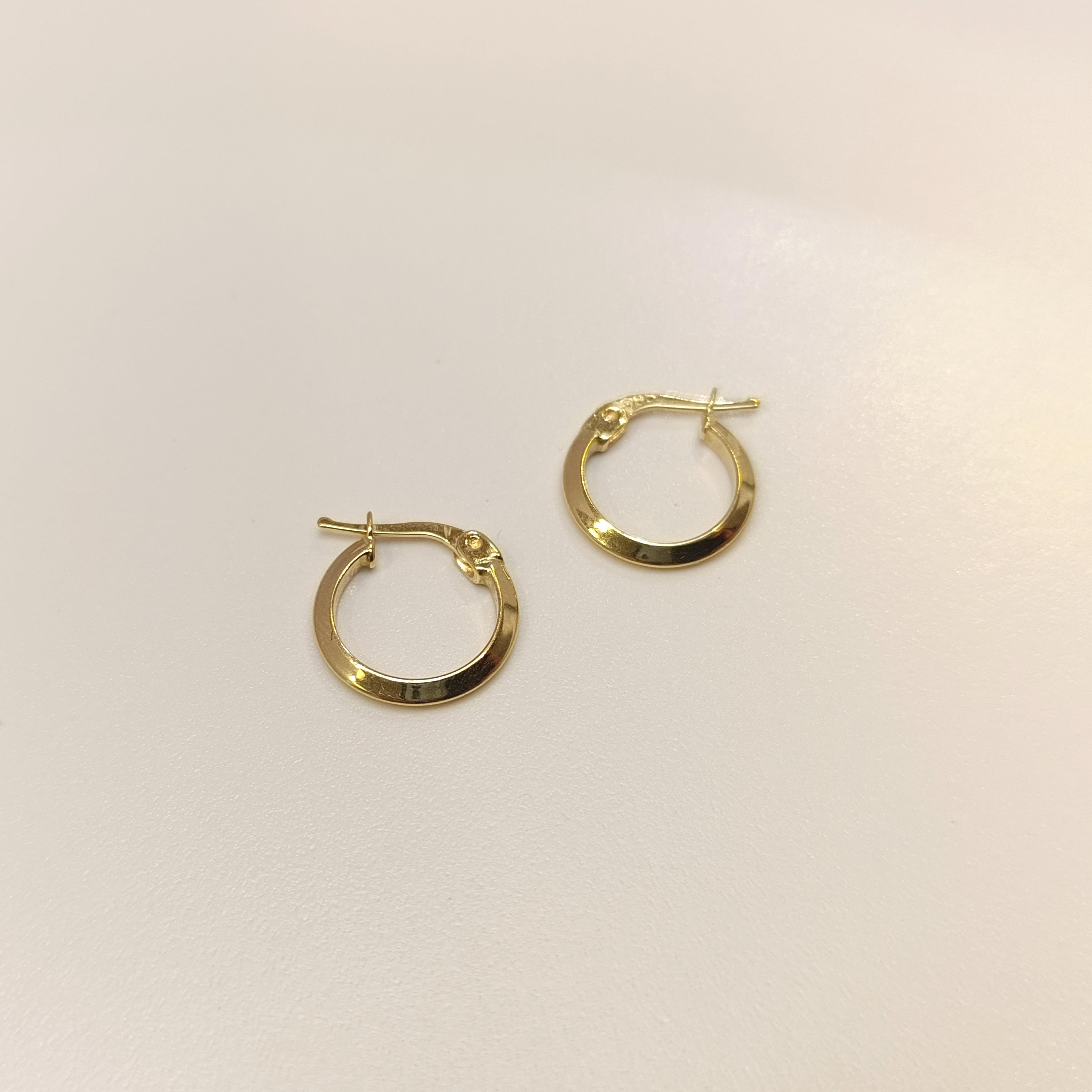 14mm Klasik Piramit Ray Halka Küpe 14 Ayar Altın HD VİDEOLU