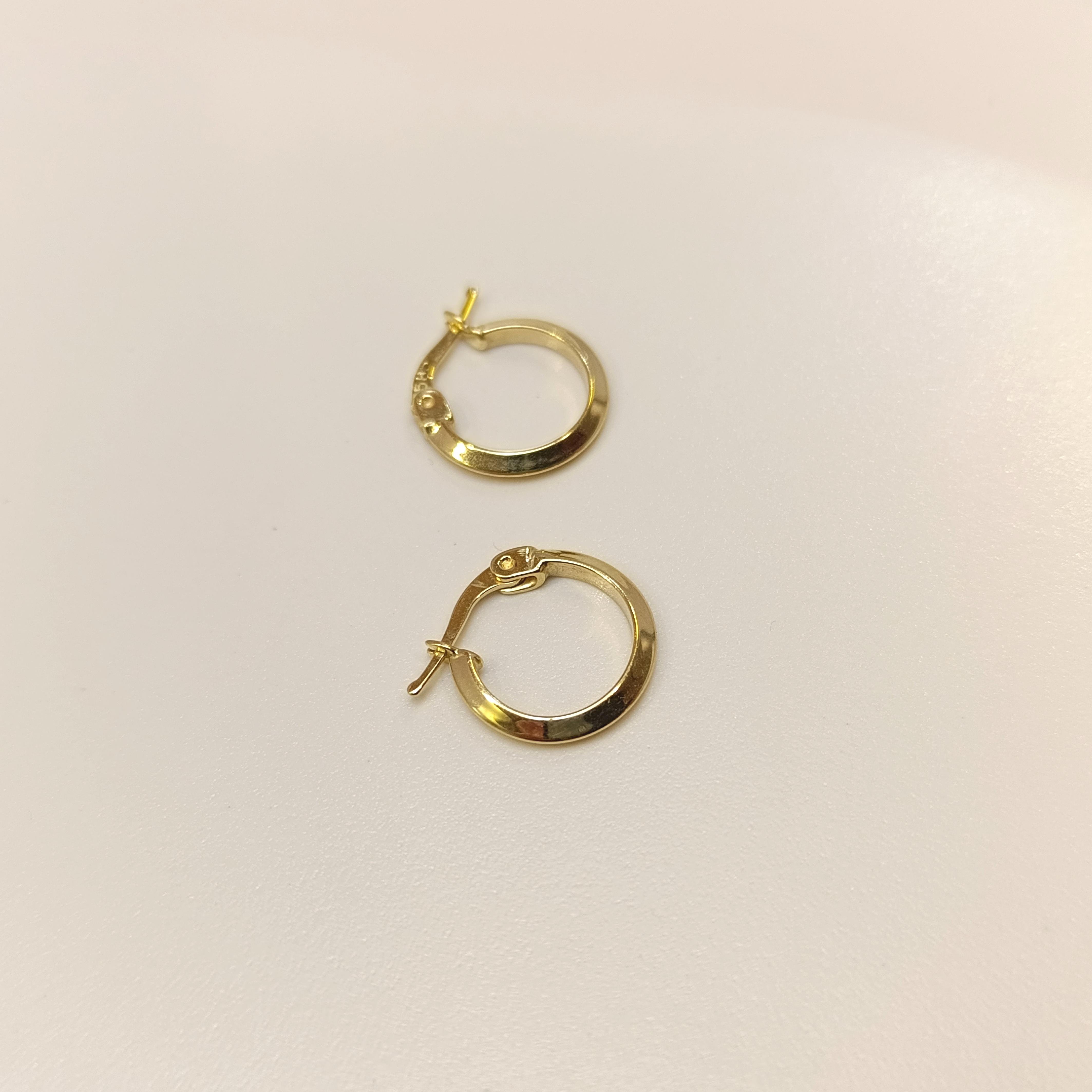 14mm Klasik Piramit Ray Halka Küpe 14 Ayar Altın HD VİDEOLU