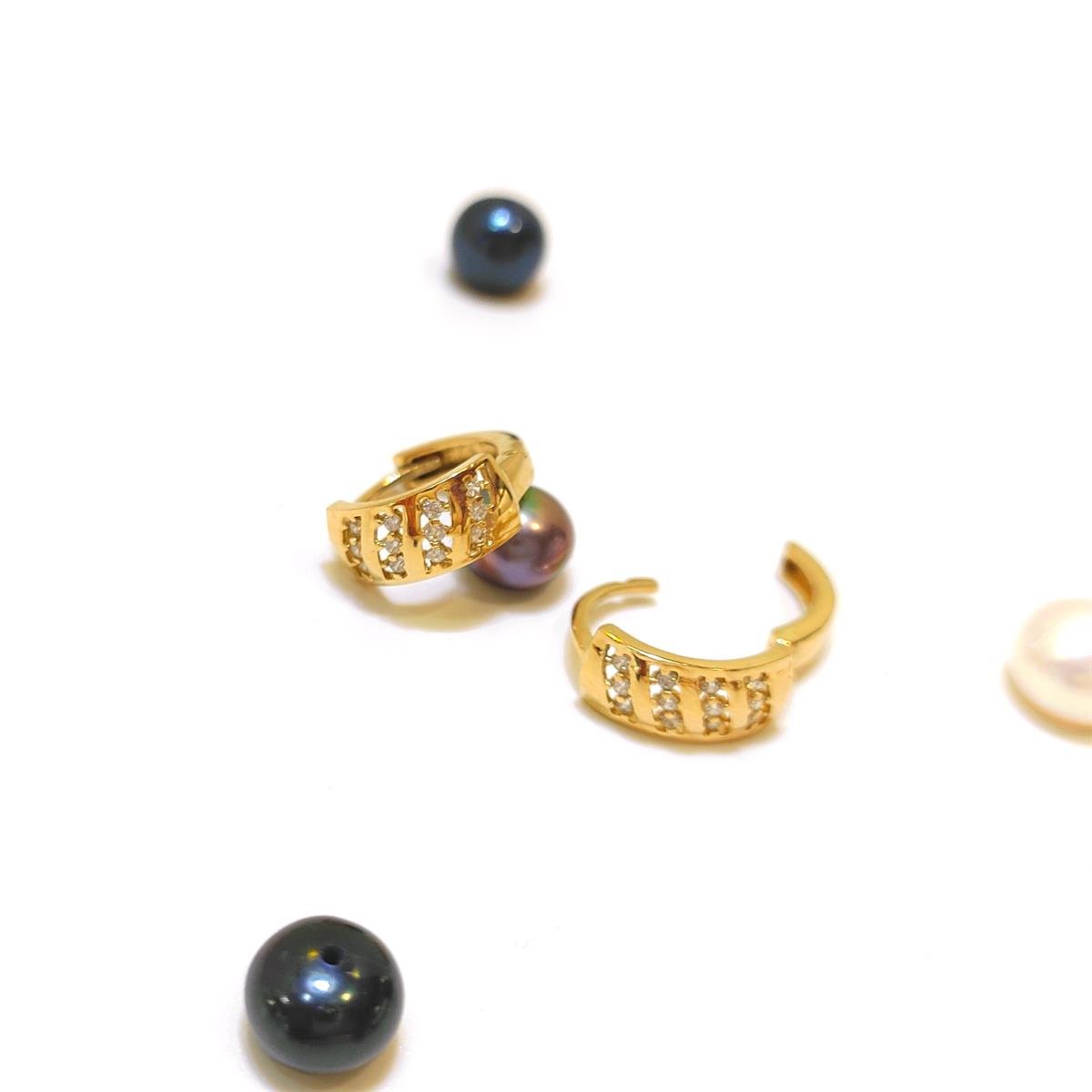 14mm Taşlı Halka Küpe 14 Ayar Altın HD VİDEOLU