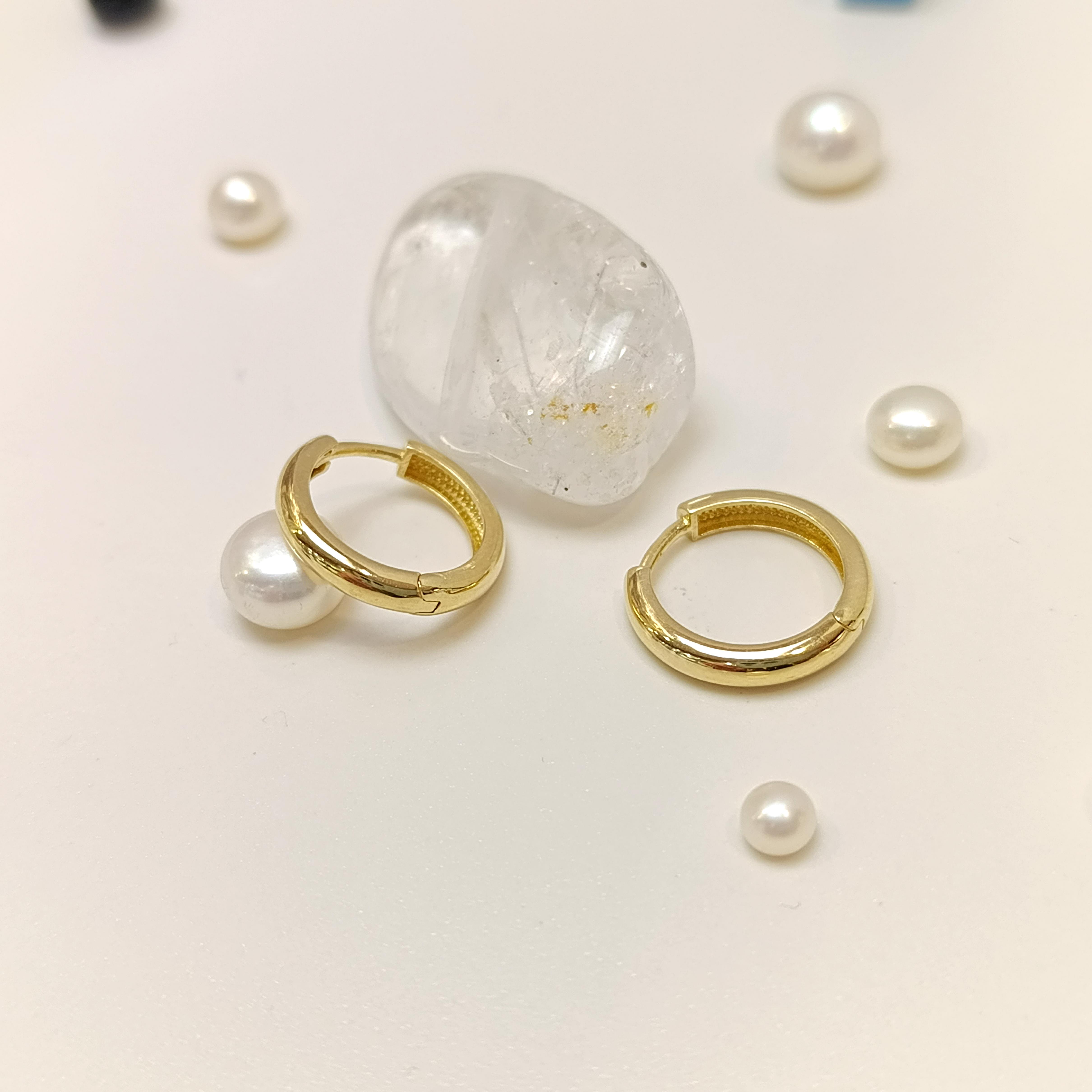 15.5mm Klasik Bombeli Halka Küpe 14 Ayar Altın HD VİDEOLU