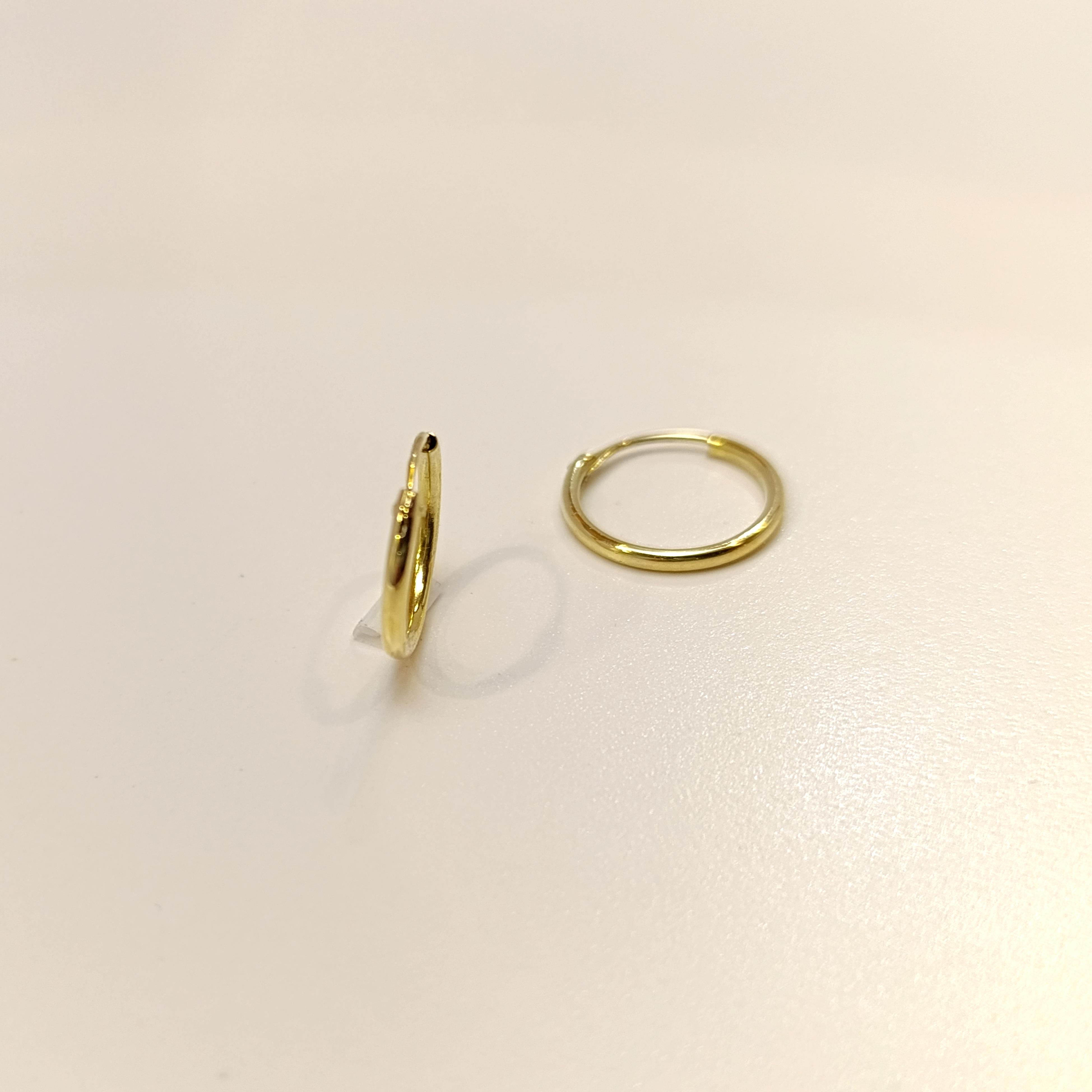 15.5mm Klasik Halka Küpe 14 Ayar Altın HD VİDEOLU