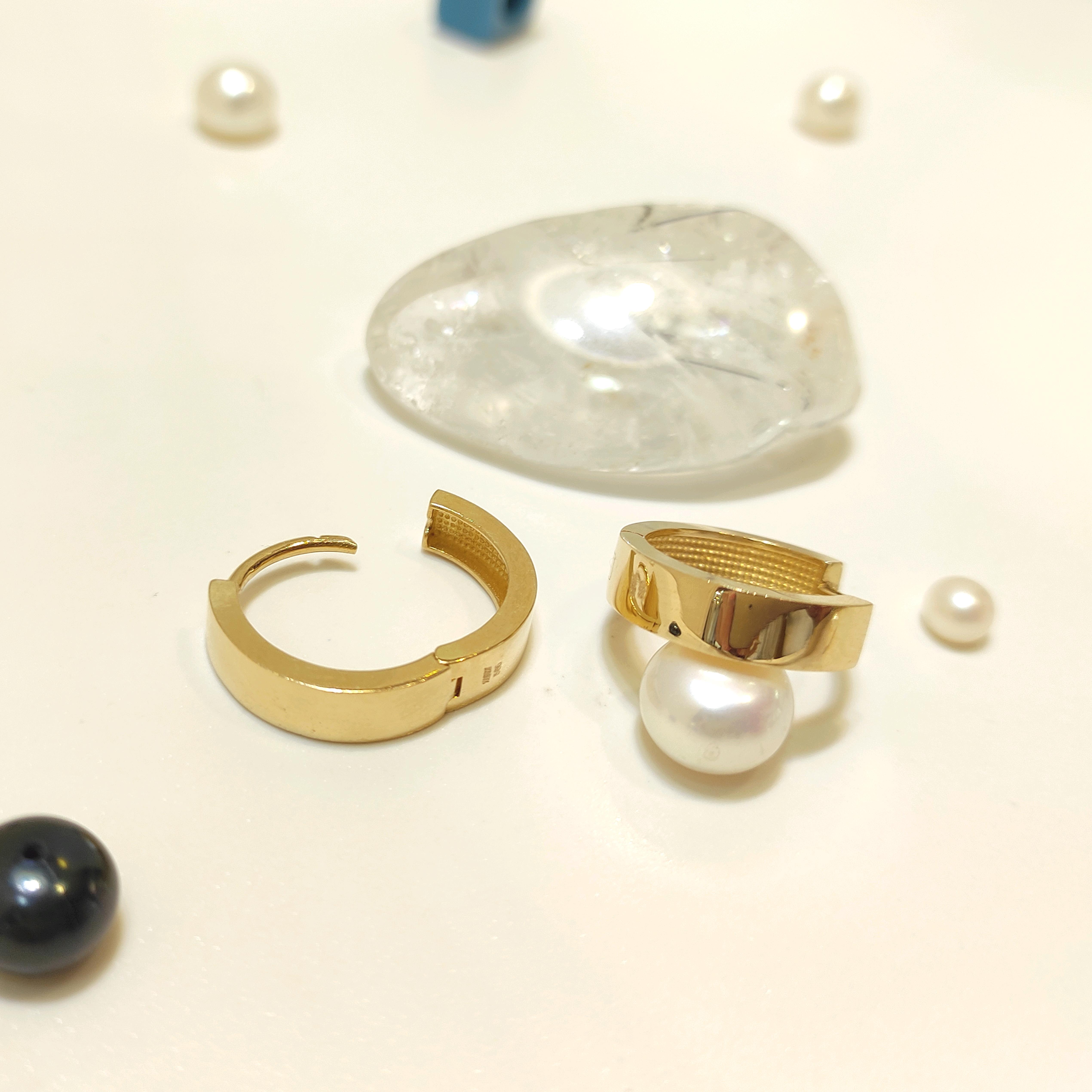 15.2mm Kalsik Ray Halka Küpe 14 Ayar Altın HD VİDEOLU