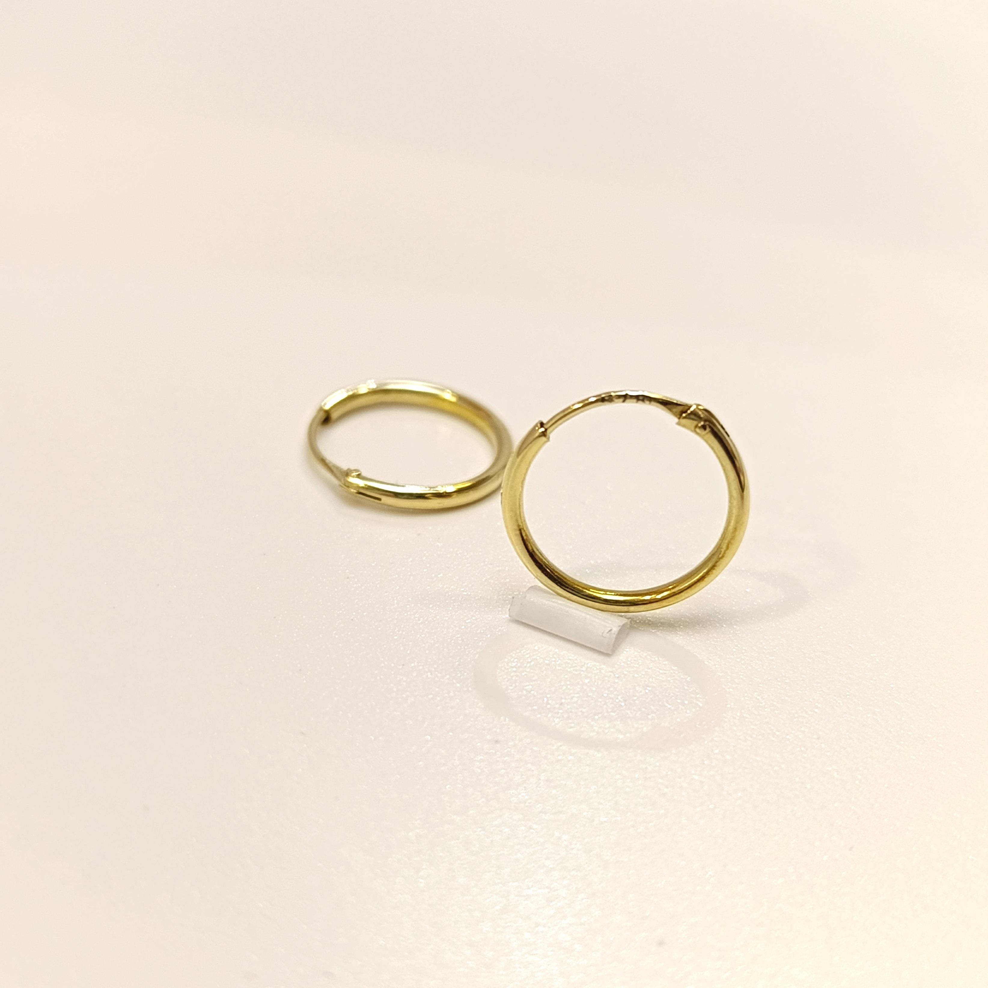 15.5mm Klasik Halka Küpe 14 Ayar Altın HD VİDEOLU