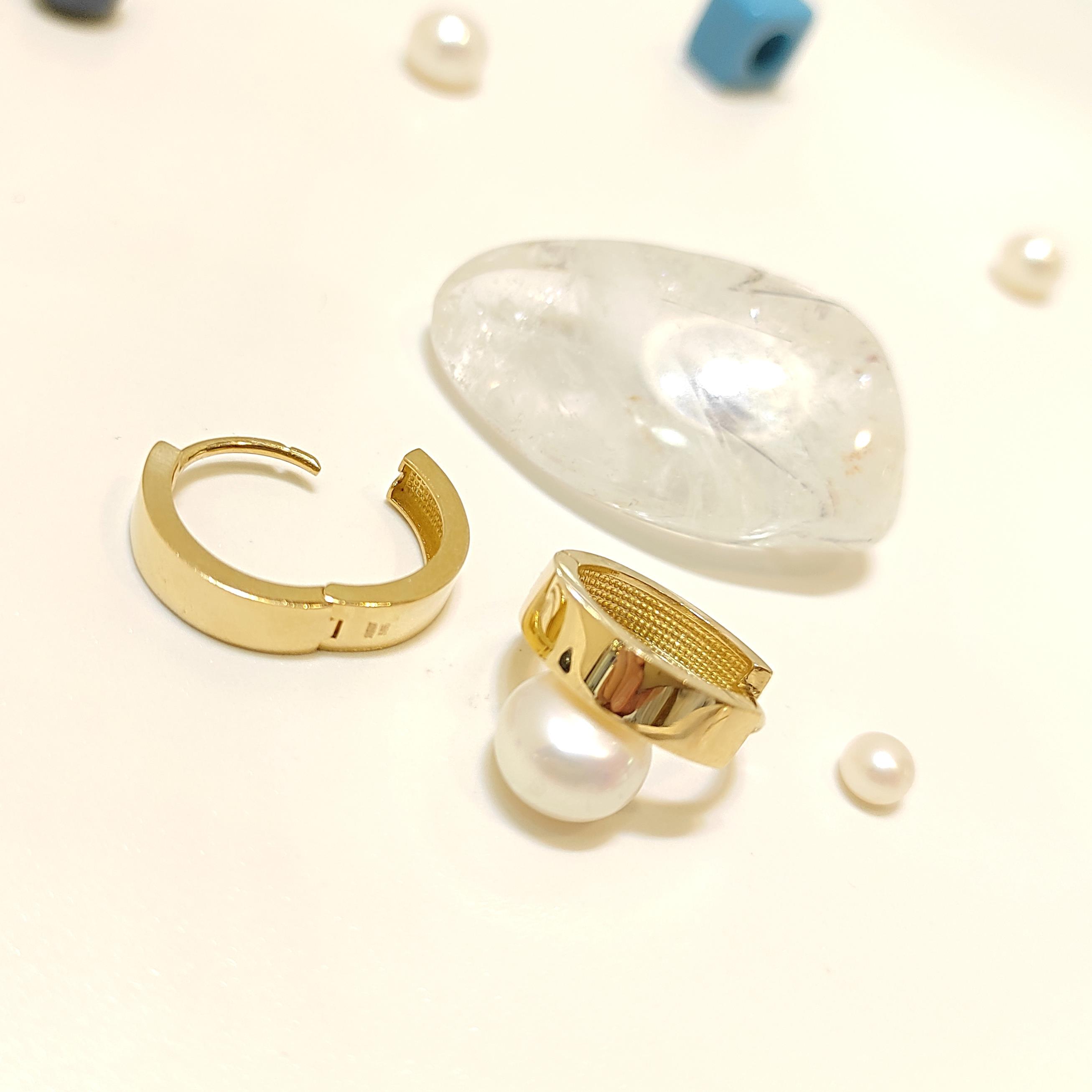 15.2mm Kalsik Ray Halka Küpe 14 Ayar Altın HD VİDEOLU