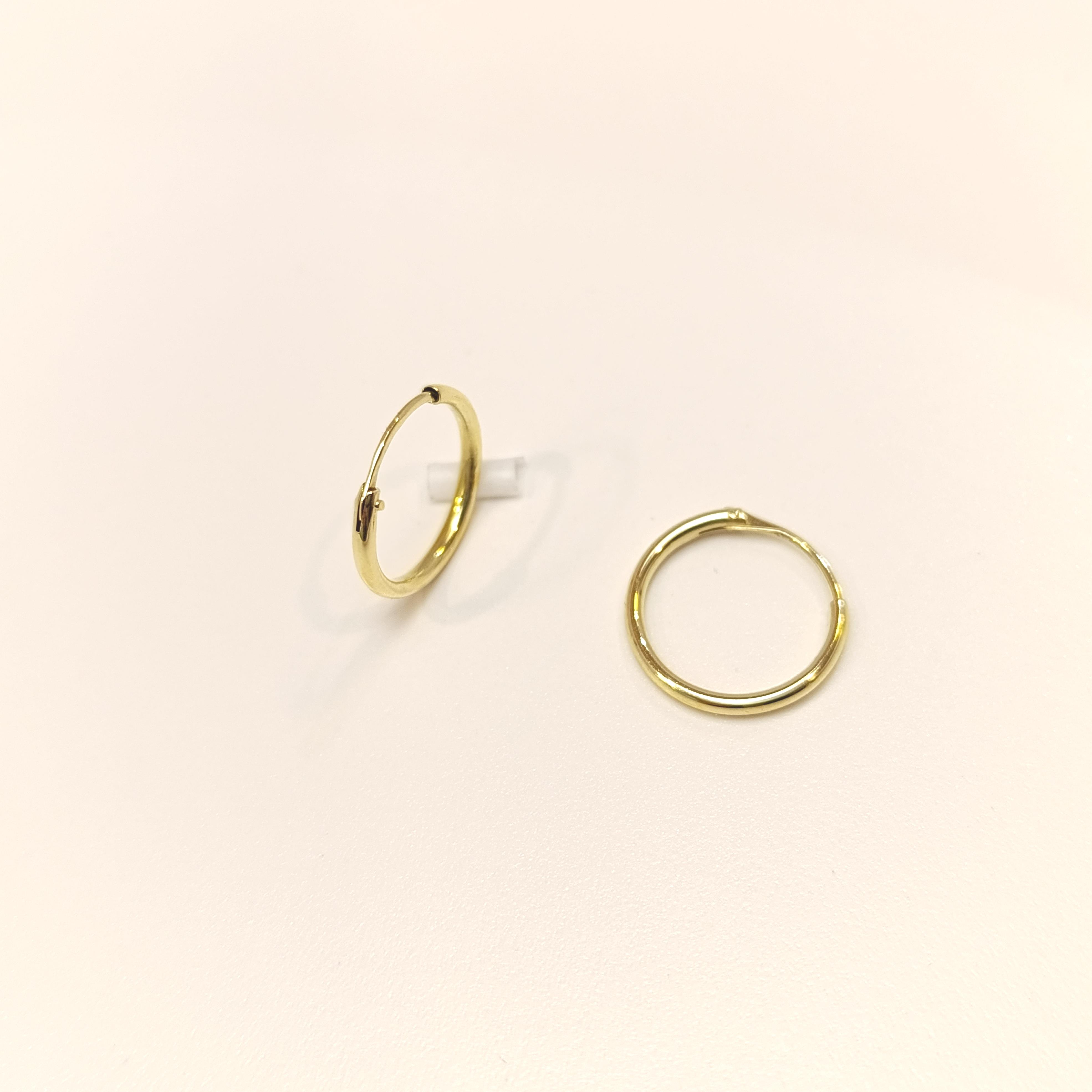 15.5mm Klasik Halka Küpe 14 Ayar Altın HD VİDEOLU