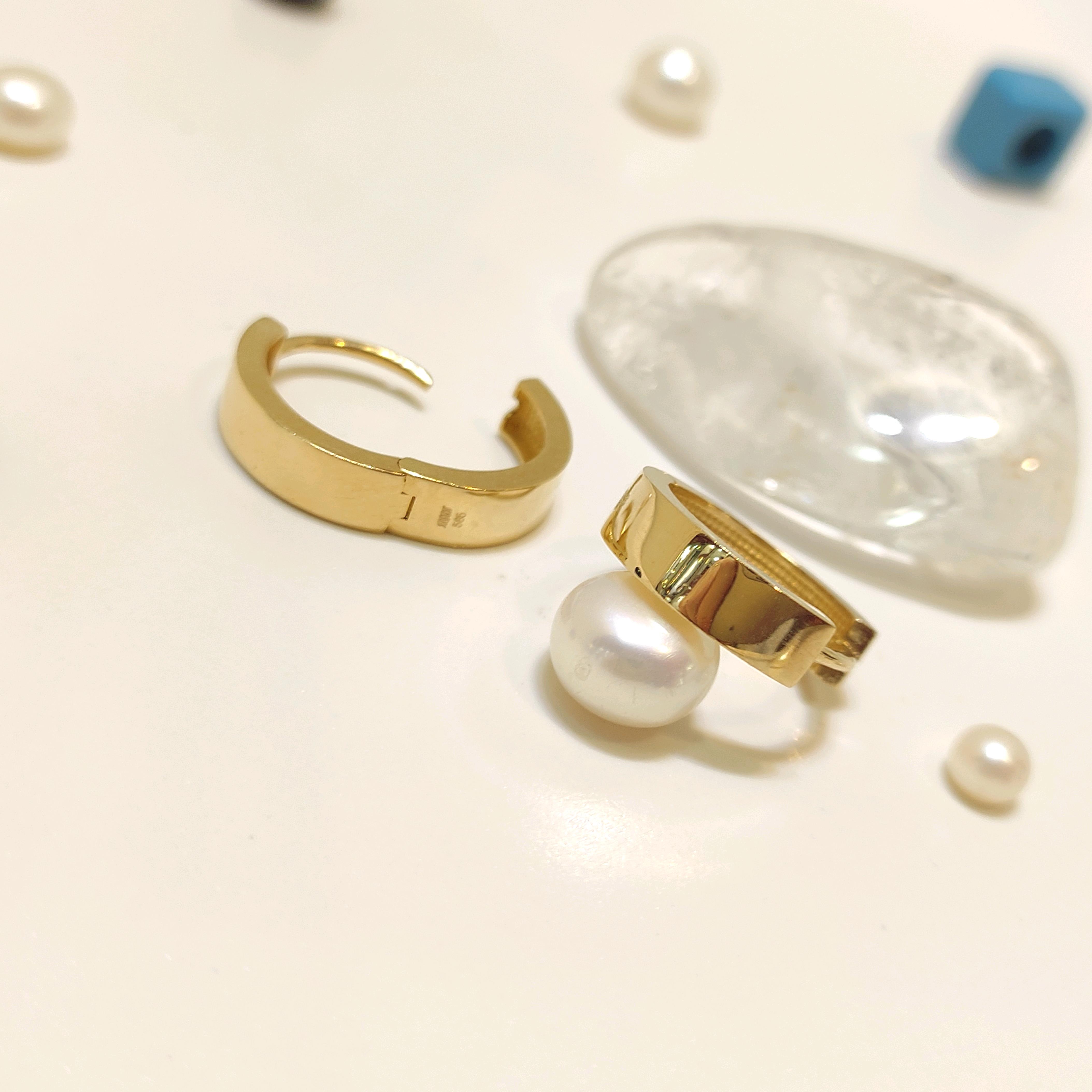 15.2mm Kalsik Ray Halka Küpe 14 Ayar Altın HD VİDEOLU