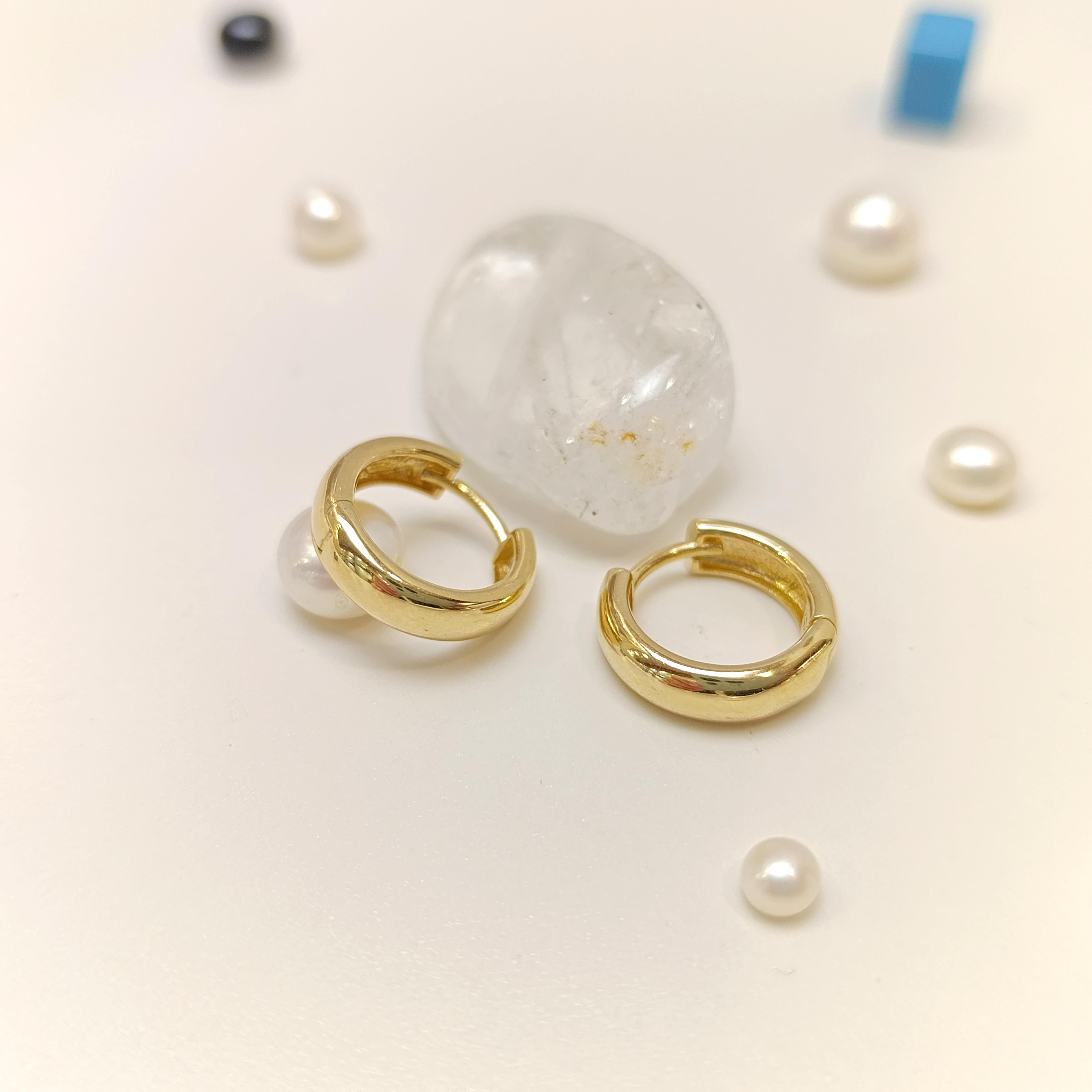 15mm Klasik Bombeli Halka Küpe 14 Ayar Altın HD VİDEOLU