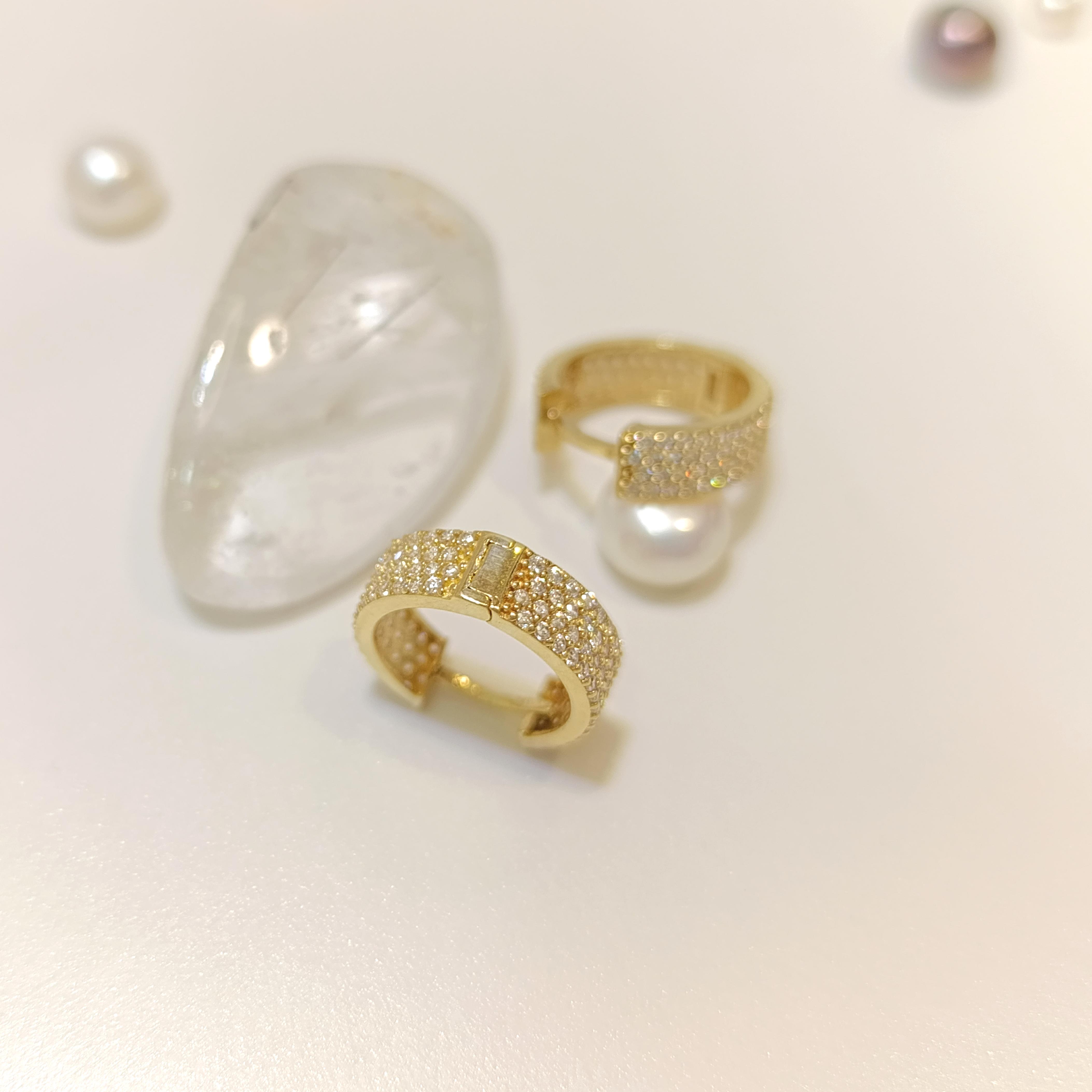 15mm Tam Tur Taşlı Hagi Halka Küpe 14 Ayar Altın HD VİDEOLU