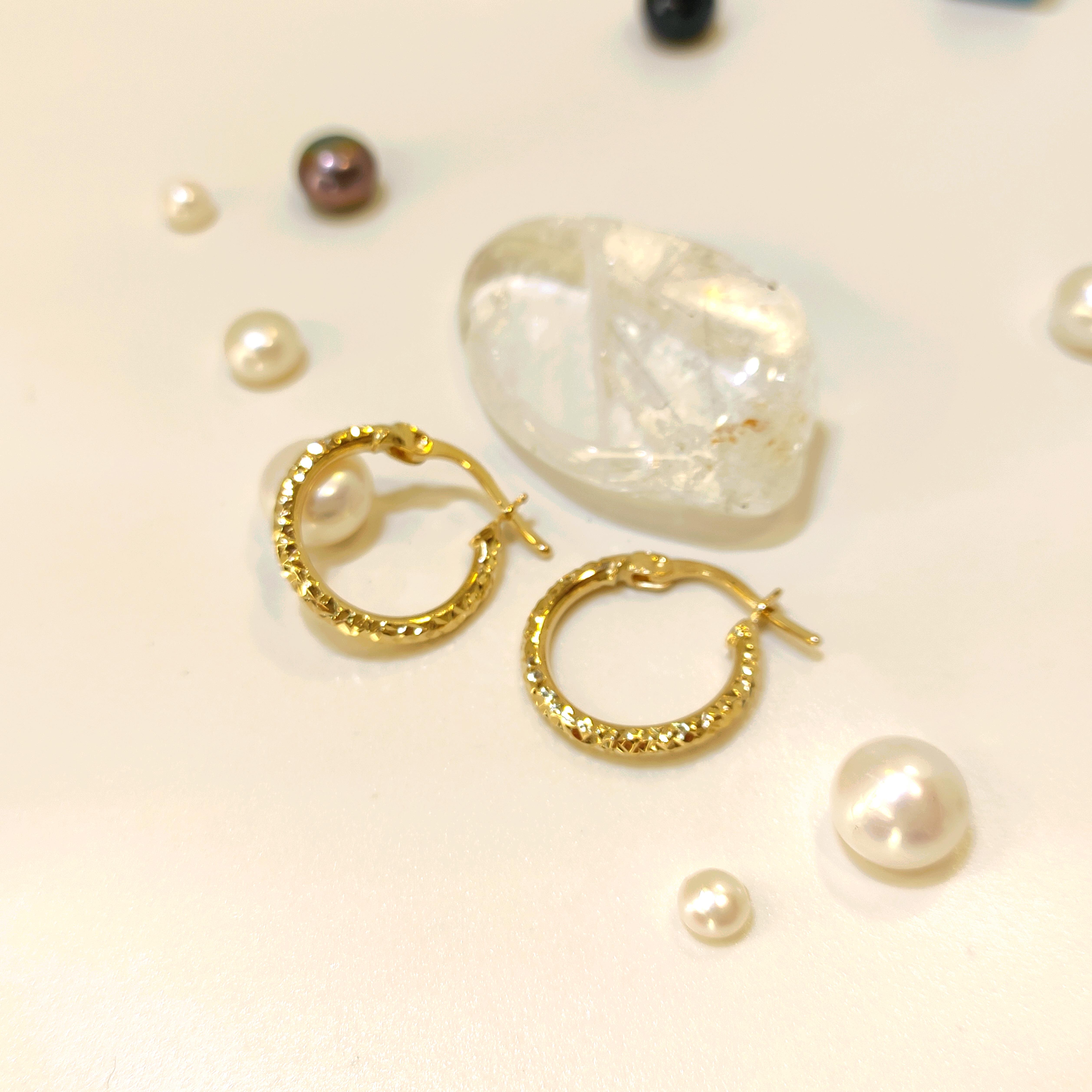 16.5mm Halka Küpe 14 Ayar Altın 