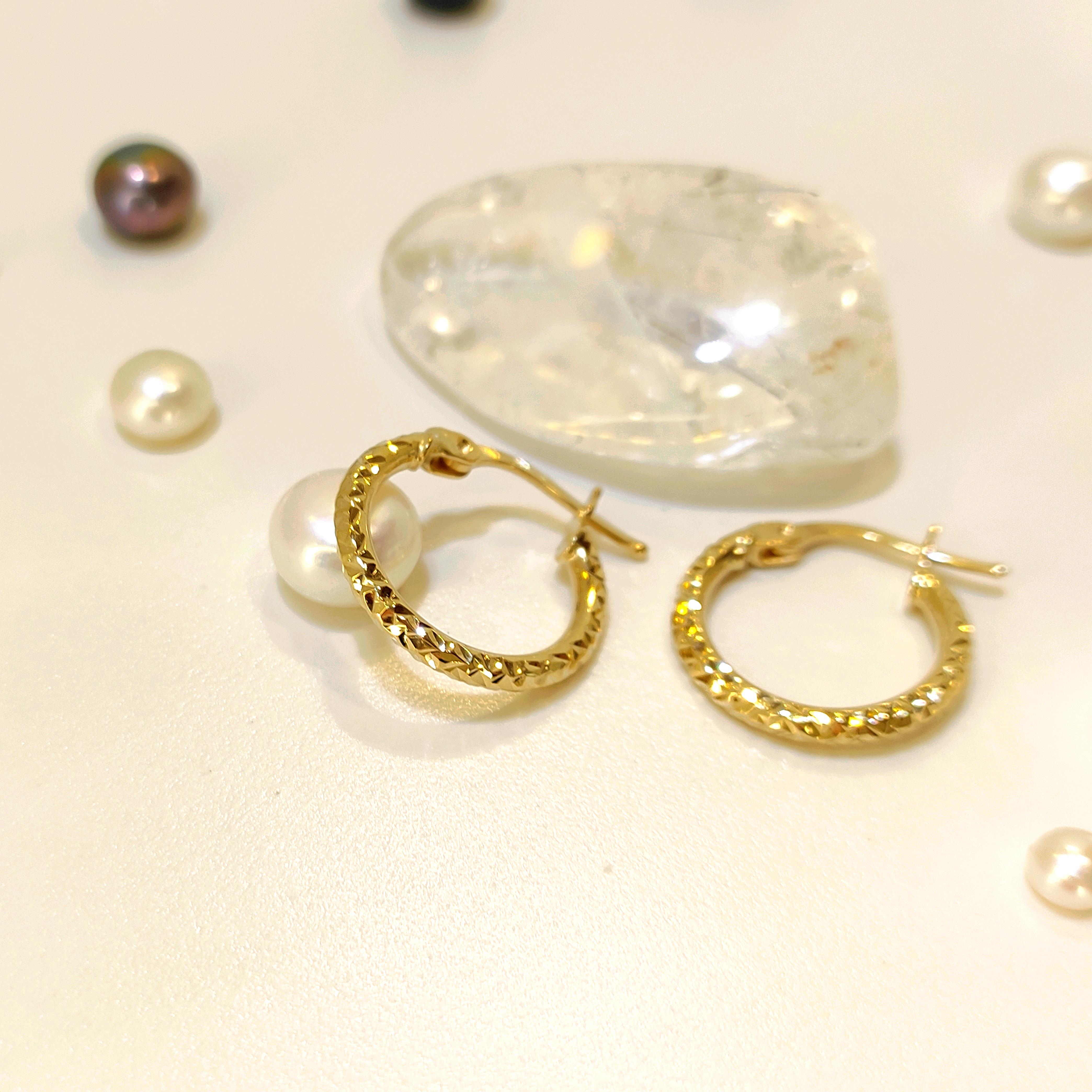 16.5mm Halka Küpe 14 Ayar Altın 