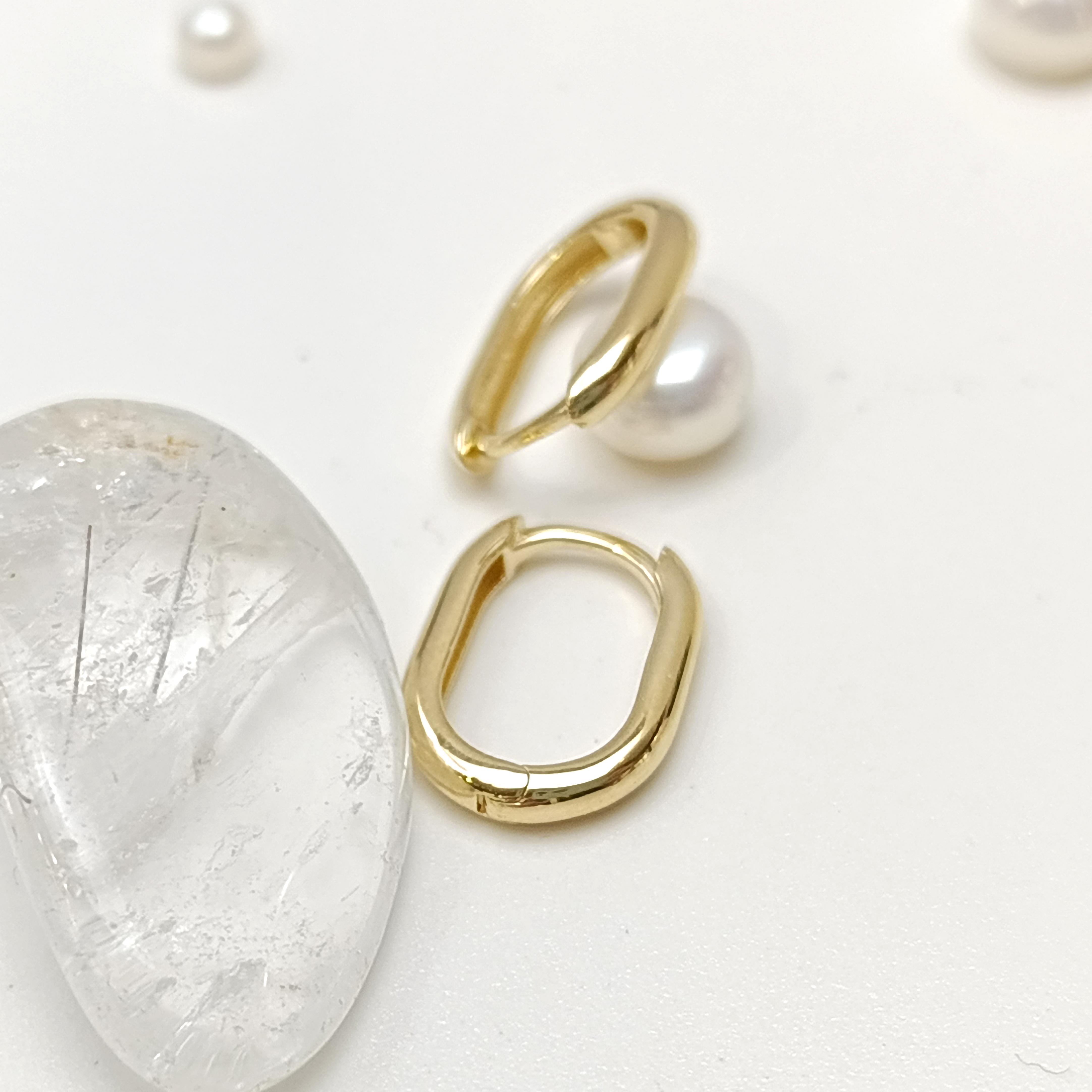 16mm Oval Halka Küpe 14 Ayar Altın HD VİDEOLU