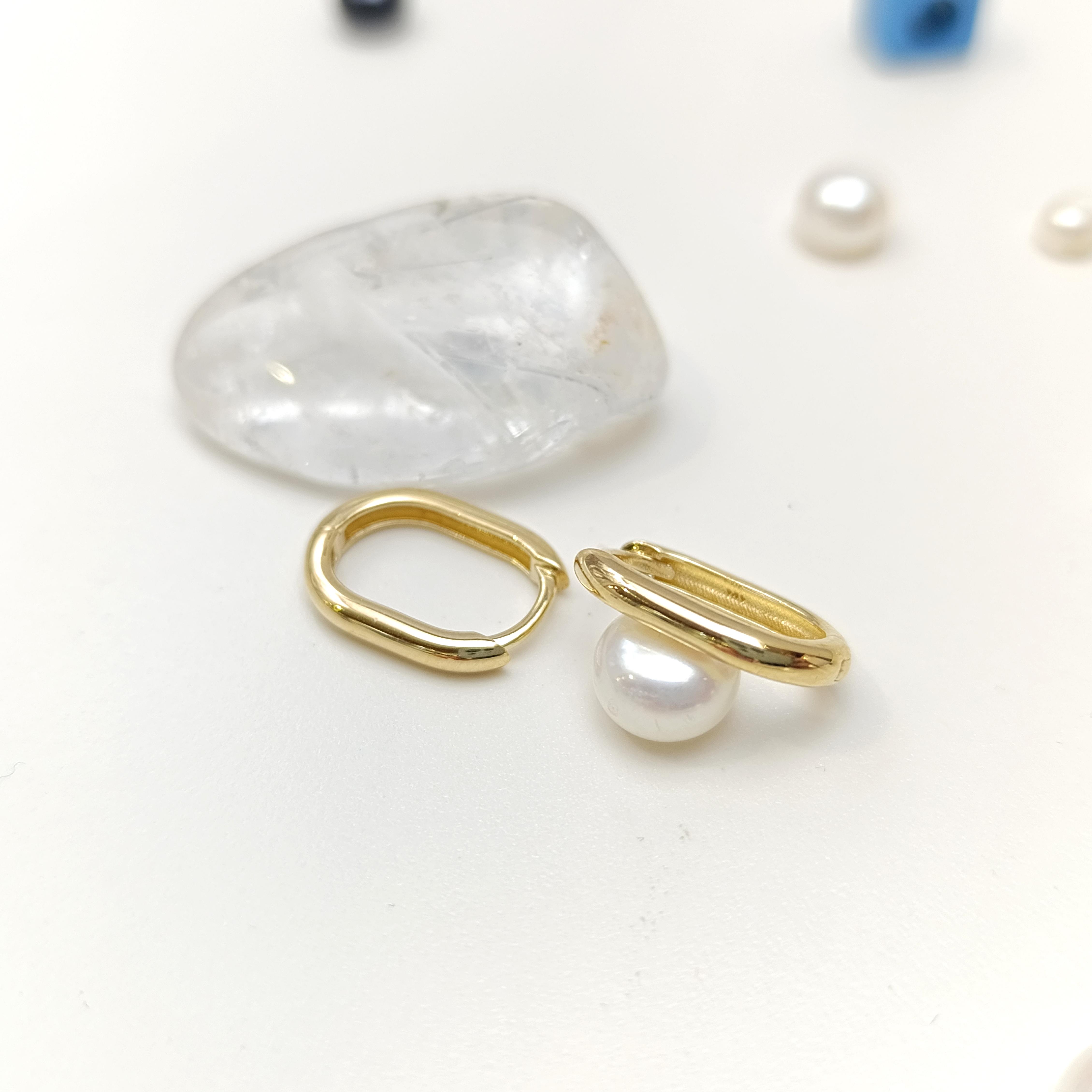 16mm Oval Halka Küpe 14 Ayar Altın HD VİDEOLU