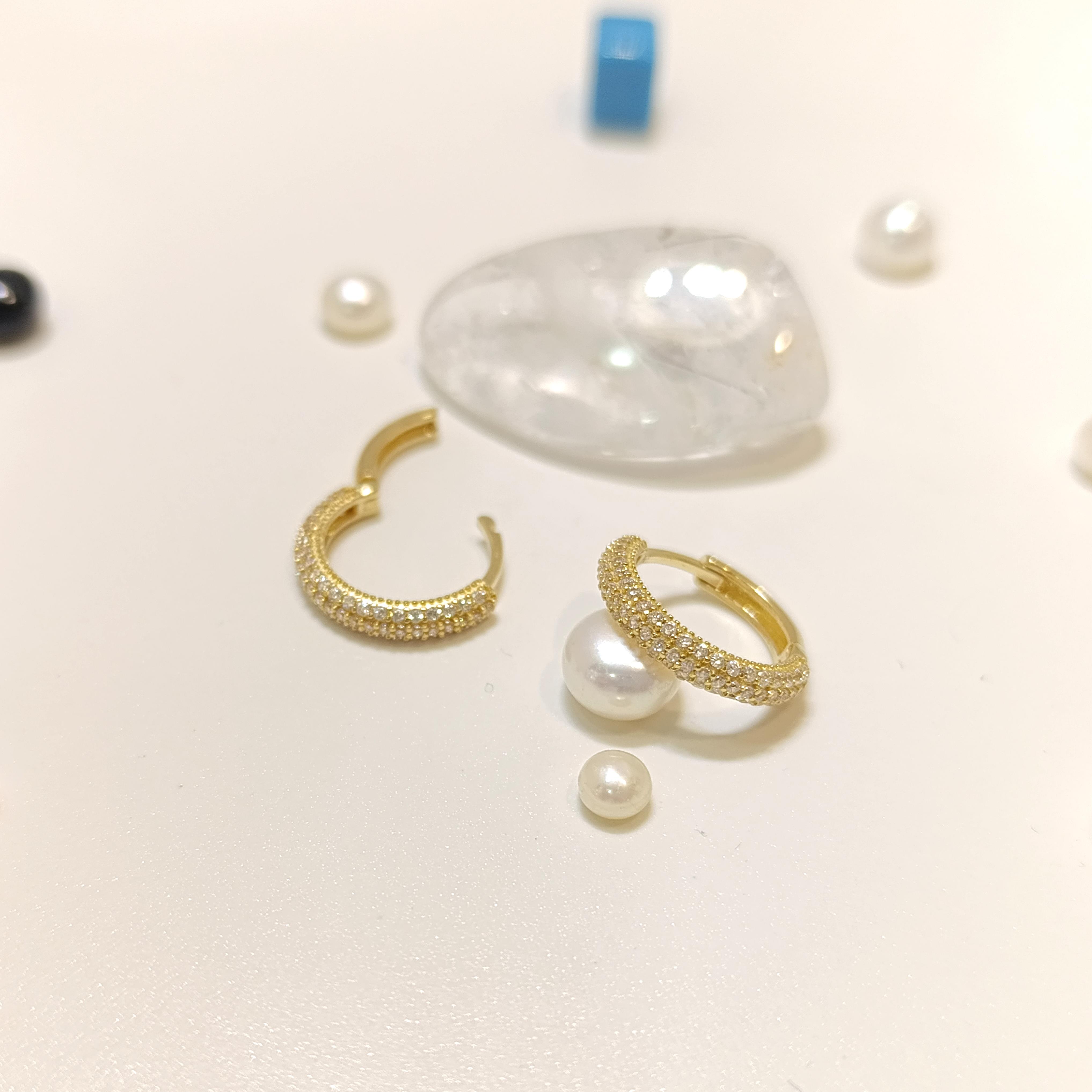 16mm Su Yolu Klasik Bombeli Halka Küpe 14 Ayar Altın HD VİDEOLU